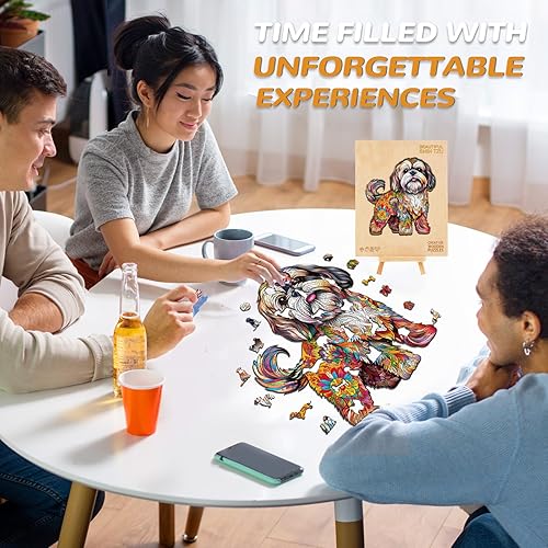 Miniatura 6 de Rompecabezas de madera para adultos, rompecabezas de madera con forma de perro Shih Tzu, rompecabezas de madera Lhasa Apso de forma única, el mejor