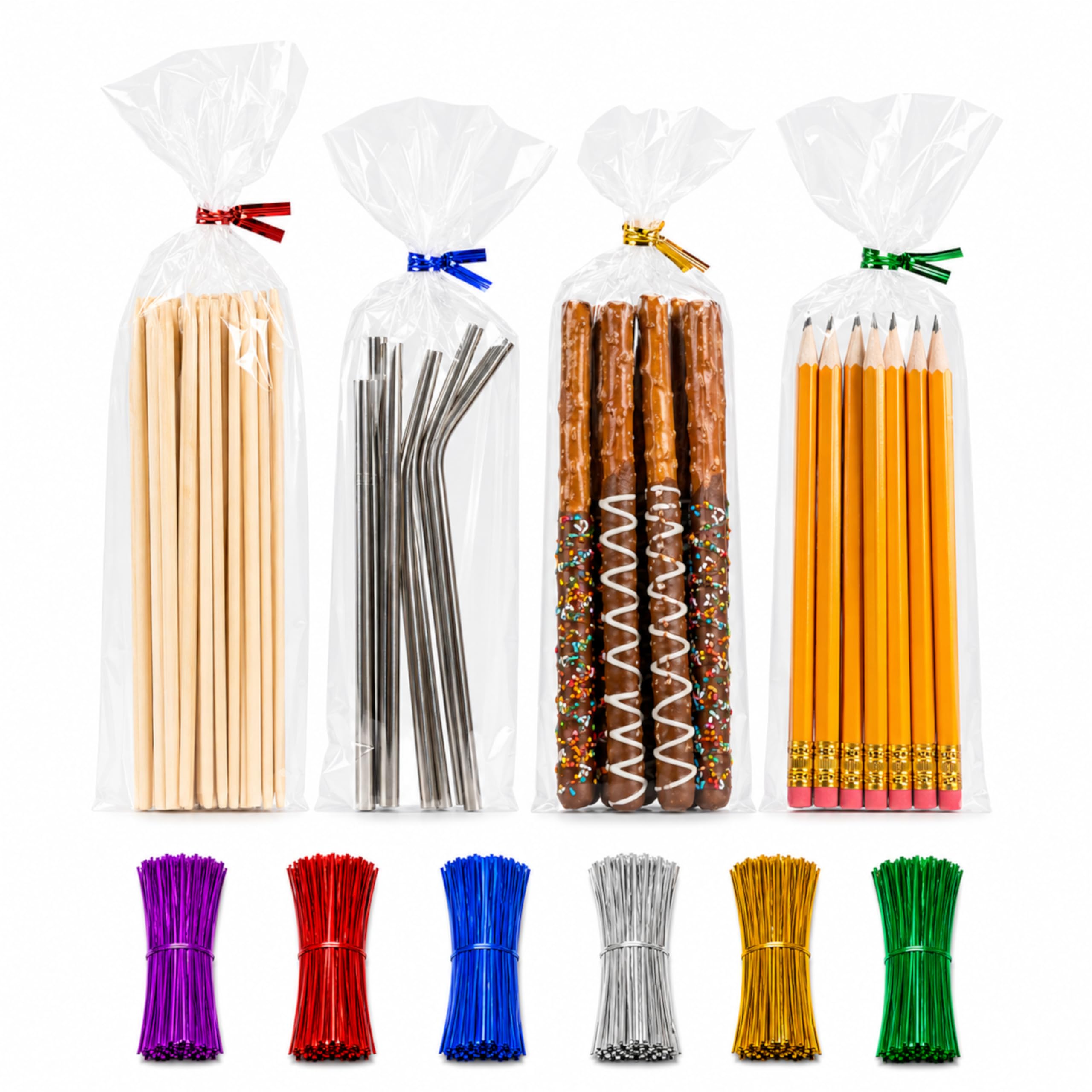 6x9 Cellophane Treat Bags with Ties 200 Clear Goodie Cookie Bags — Amazon image 14
