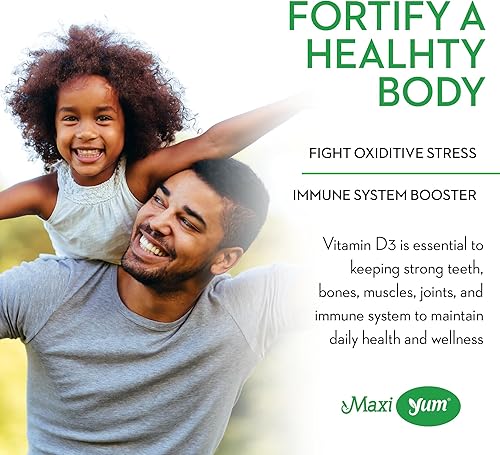 Miniatura 6 de Maxi Health - Gomitas de vitamina D3 gomitas de vitamina D para adultos gomitas de vitamina D de cereza para niños a partir de 4 años vitamina D