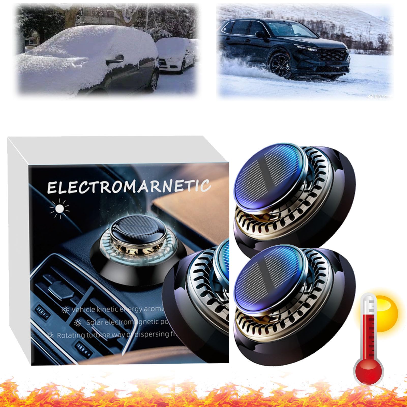 Elektromagnetyczne urządzenie do usuwania śniegu z auta, 2025 Nowe narzędzie przeciwoblodzeniowe, interferencja molekularna (2 szt.)