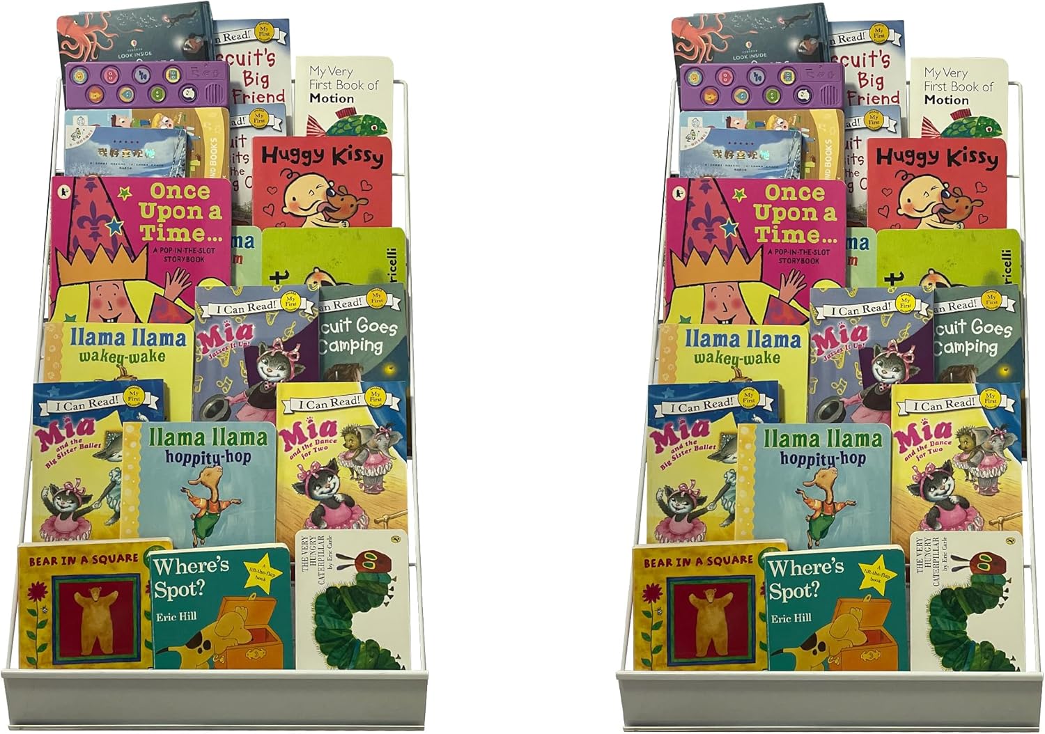 Tongmo 6-Tier Wire Magazine Rack with Sign Channel at the Front - Sturdy Tabletop Design - Display Magazines, Comics, Literature, and Brochures - Perfect for Book Signings (White)