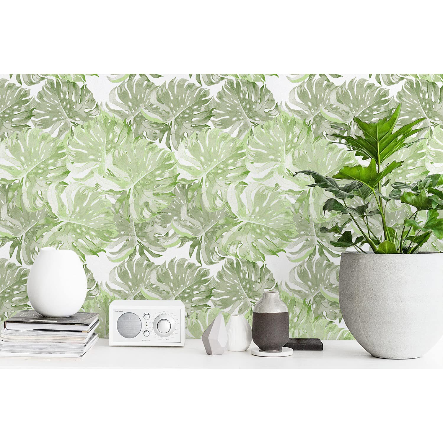 Papier peint intissé Monstera 104x70cm pour décoration murale de salon