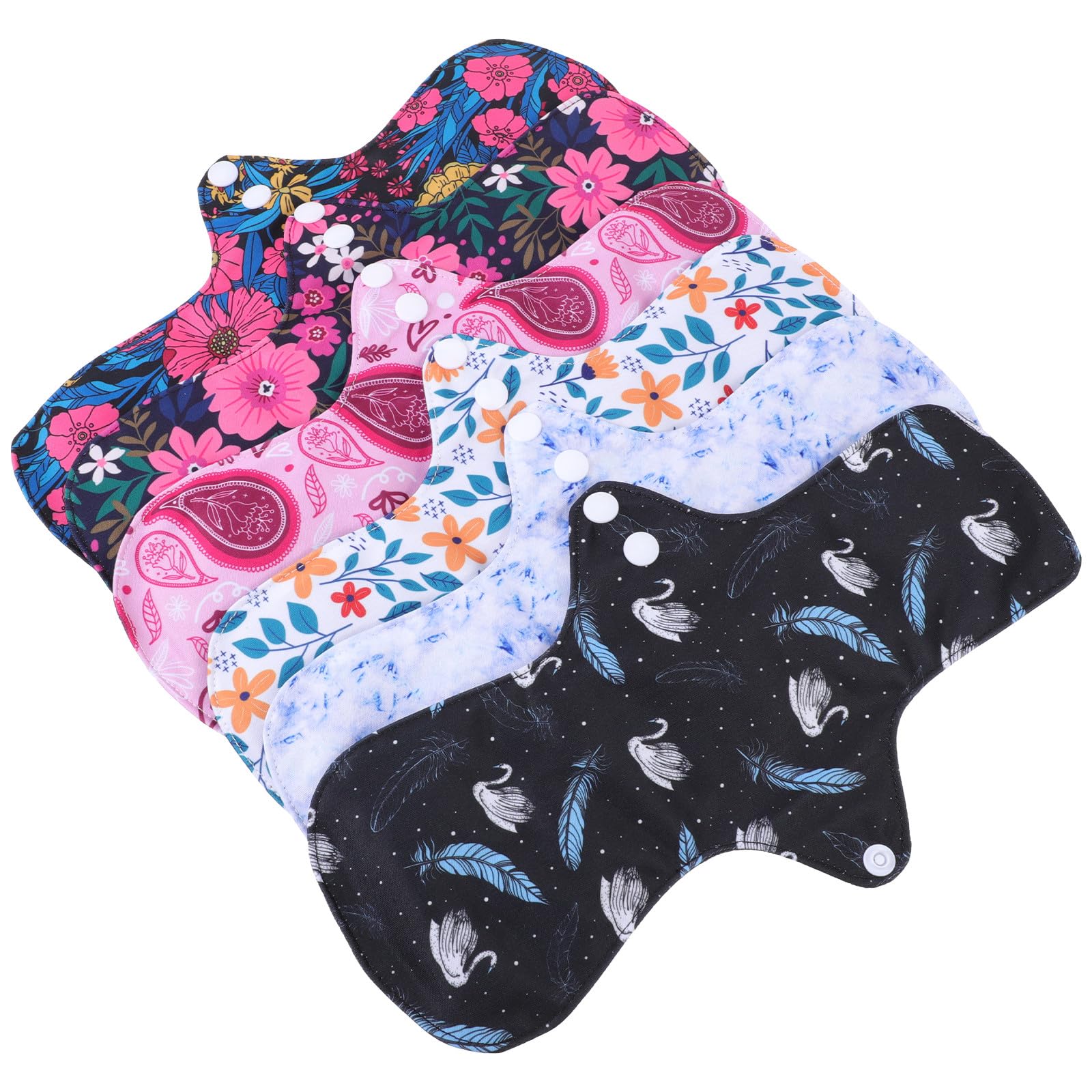 Compresas Reutilizables Lavables Paquete de 6 Unidades, para Adultos | Pul Membrana y Fibra, Absorbencia Fuerte, Limpieza Sencilla, Uso Diario y Compra Habitual Color Aleatorio