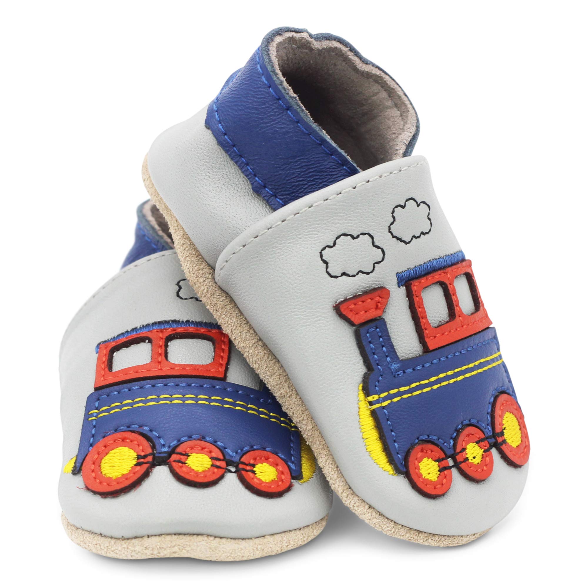 Dotty Fish Scarpe in Pelle Barefoot per Bambini, Antiscivolo, Primi Passi | Suola morbida, leggera, flessibile, traspirante, ampia zona delle dita