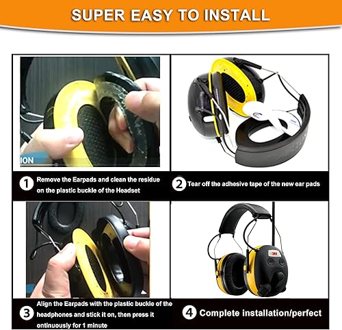 Miniatura 4 de 4 almohadillas para los oídos – Almohadillas de espuma de repuesto compatibles con 3M WorkTunes ((90543, 90544, 90542, 90541) )/ Peltor Range Guard
