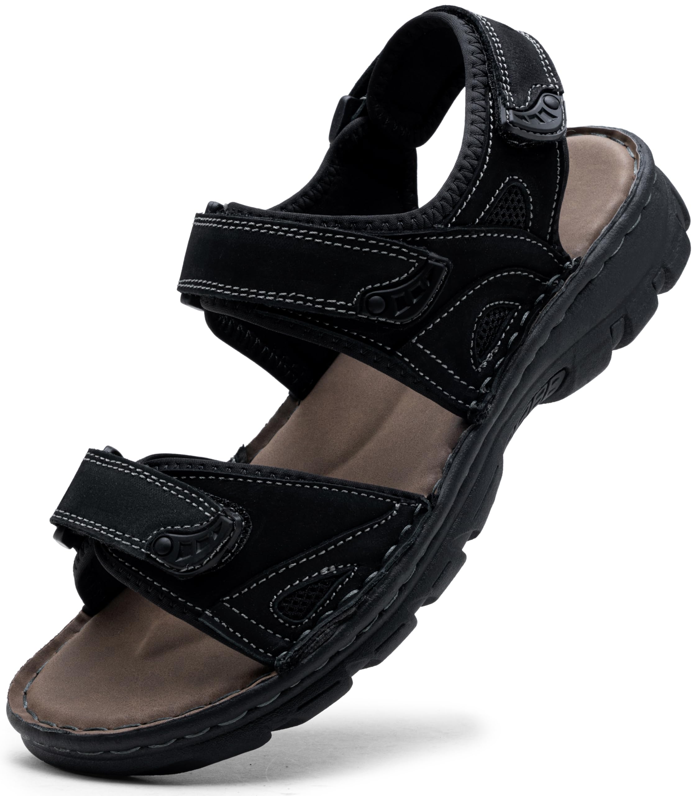 Jousen Men's Sandals Leather Open Toe Beach Sandal Outdoor Summer Sport Hiking Sandals