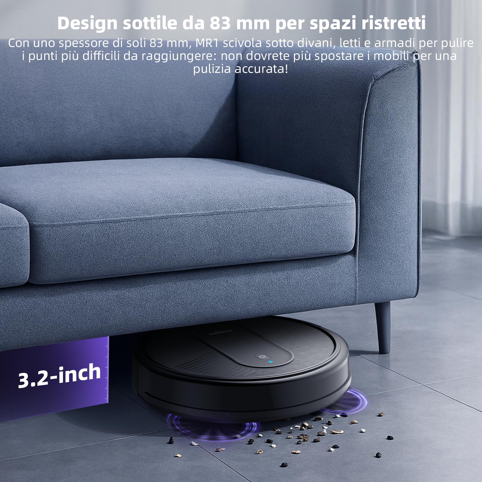 MONSGA Robot Aspirapolvere Lavapavimenti 3-in-1 4000Pa, Autonomia 140min, Anti-groviglio, Ricarica Automatica, Controllo App/Telecomando/Alexa, Silenzioso, Per Peli Animali, Pavimenti e Tappeti
