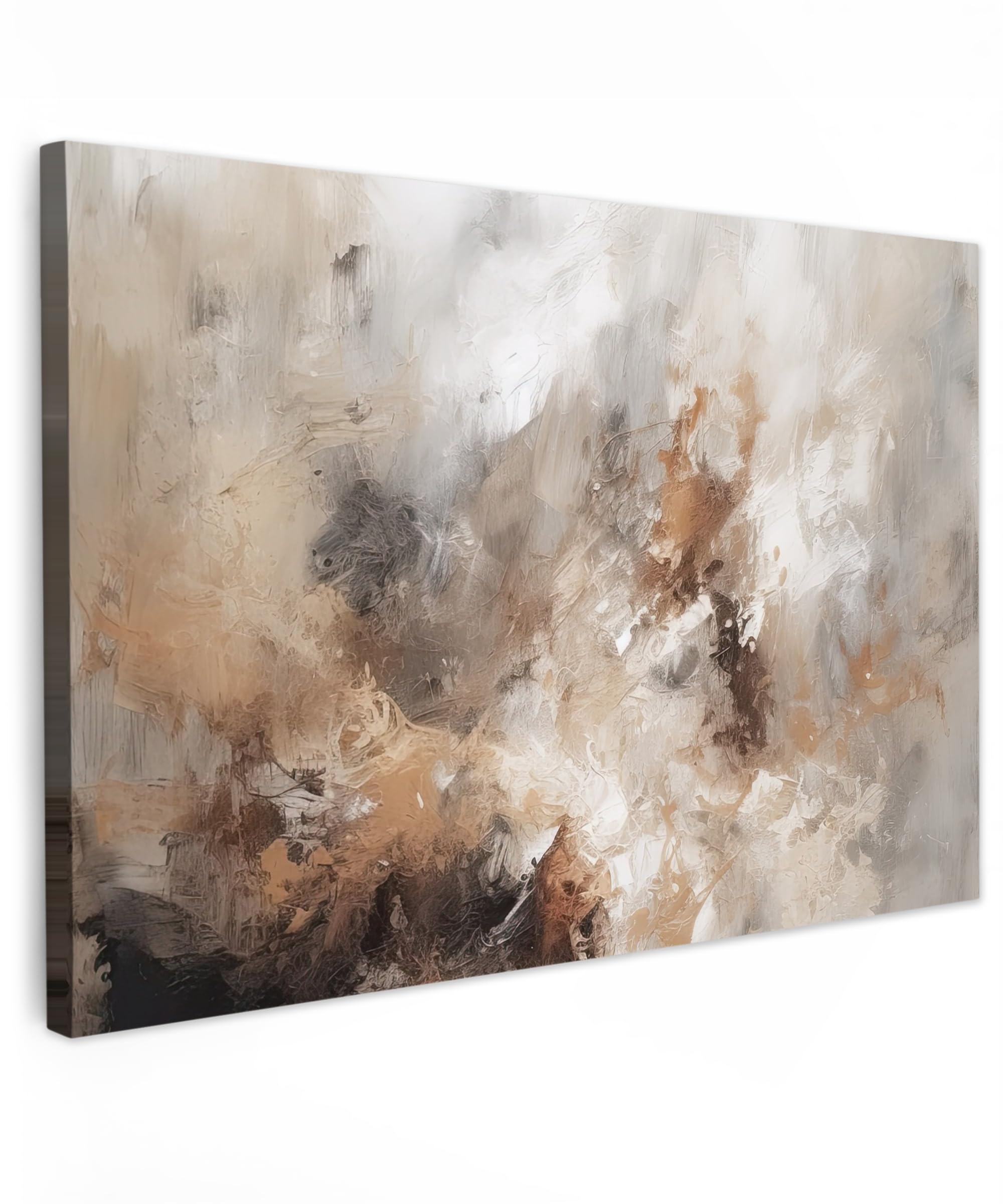 MuchoWow© Canvas Wall Art Work 47"x31" / 120x80 cm House Decoration for Living Room Home Decor Pictures Walls Paint - Abstract - Beige - Art — image 1