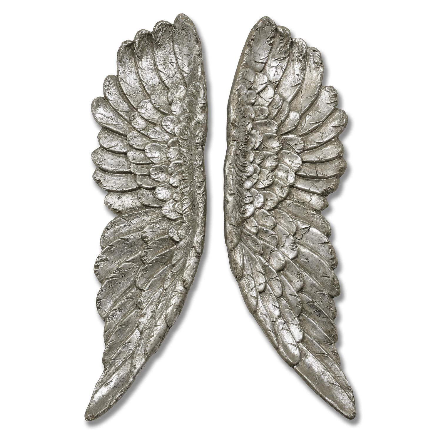 Hill Interiors Mixed Hill 1975 Antique Silver Angel Wings