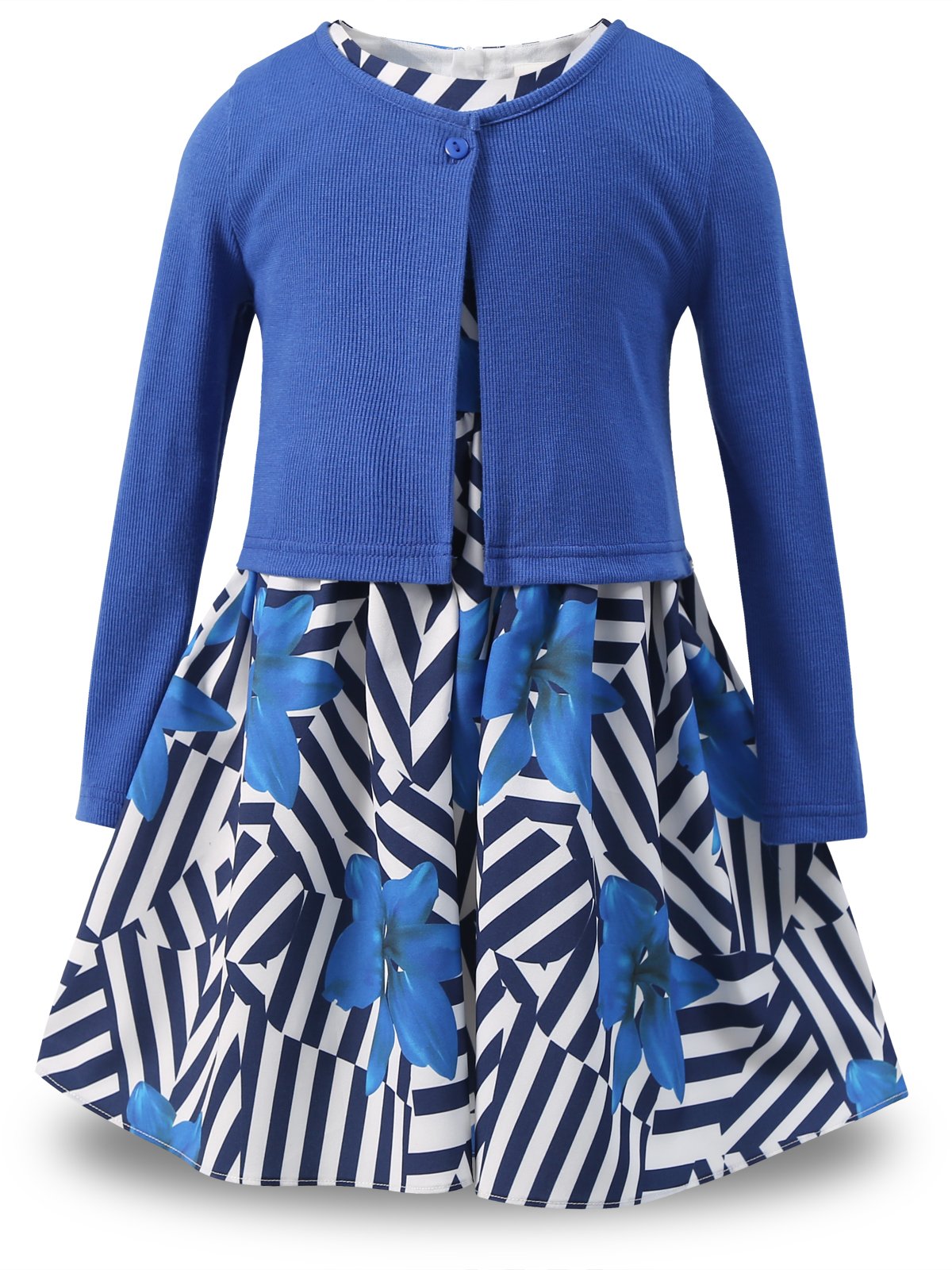 BONNY BILLYLittle Girls' Clothing Sets Flower Dress and Solid Cardigan 2 PCS Outfits