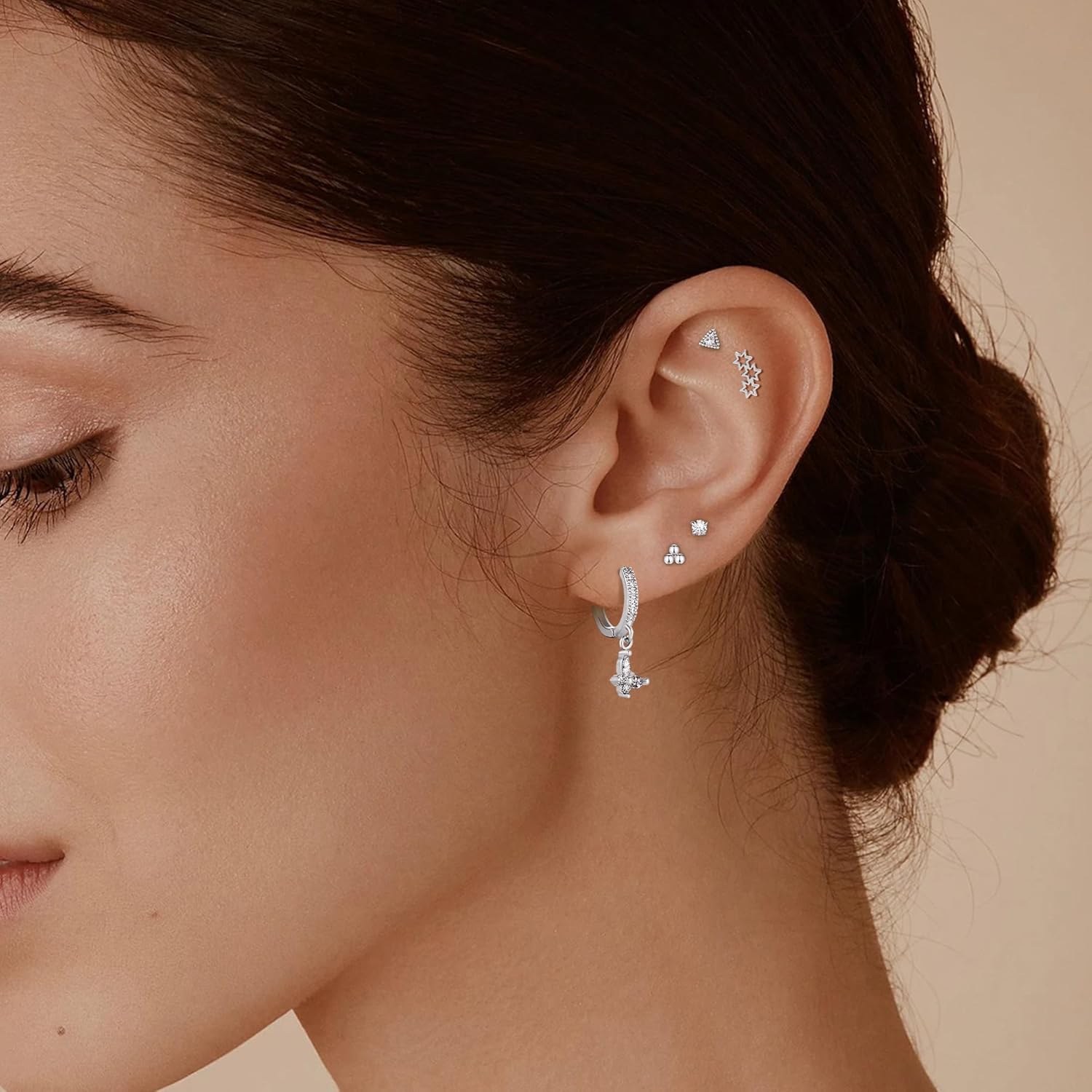 Wgoud 12 Pairs Hypoallergenic Surgical Steel Earrings for Sensitive Ears Waterproof Trendy Gold Plated Small Stud Flat Back Stainless Steel Earrings for Women Men Hoop Cartilage Earring Set for Multiple Piercing - Image 3