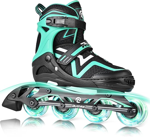 Ruthfot Patins à roulettes réglables pour Enfants, garçons et Filles, Patins Lumineux pour Enfants de 6 à 12 Ans, patines Lumineuses d'extérieur pour Femmes et Hommes - 1