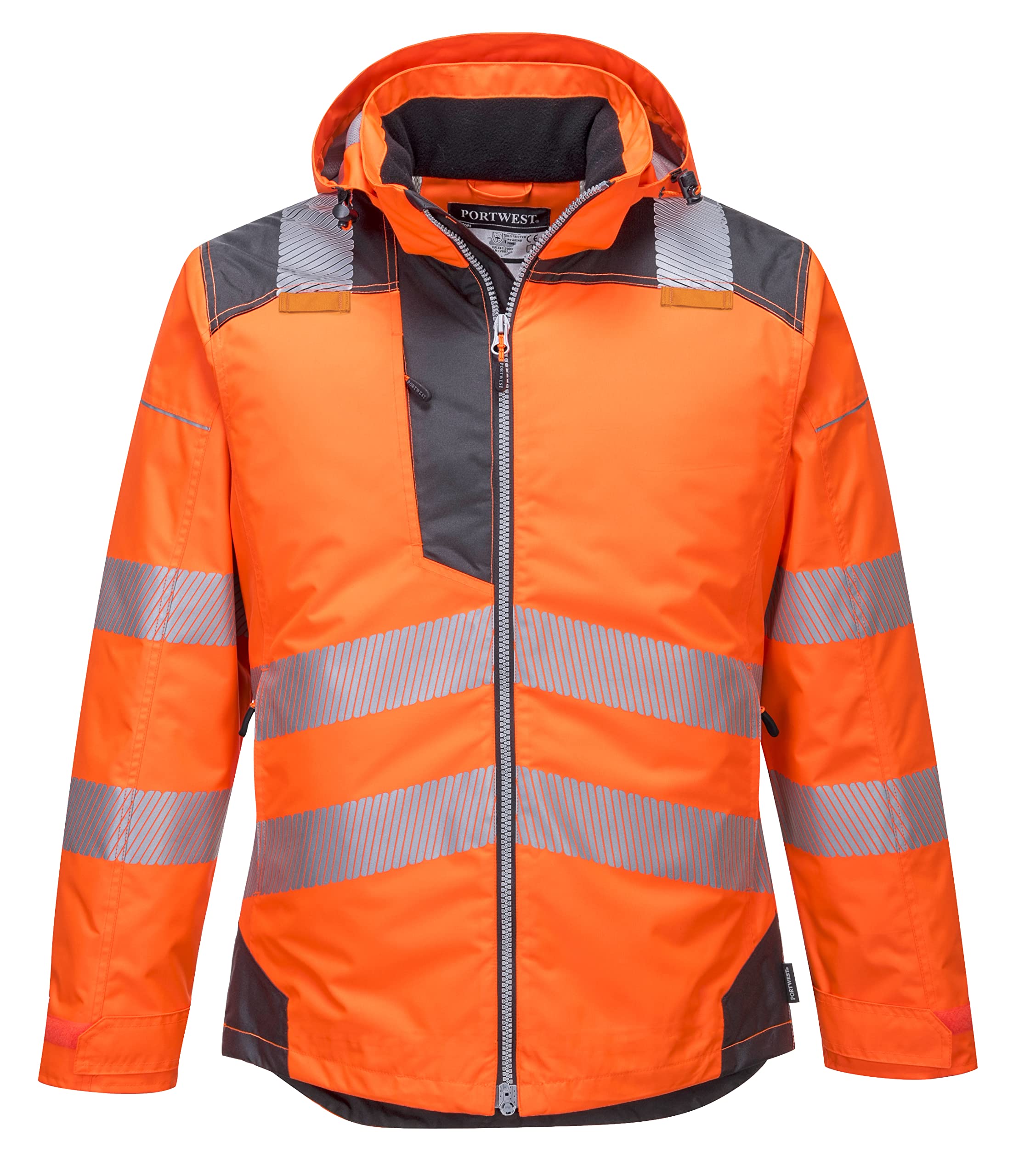 Portwest Orange / Black T400 Pw3 Waterproof Hi-Vis Winter Work Jacket
