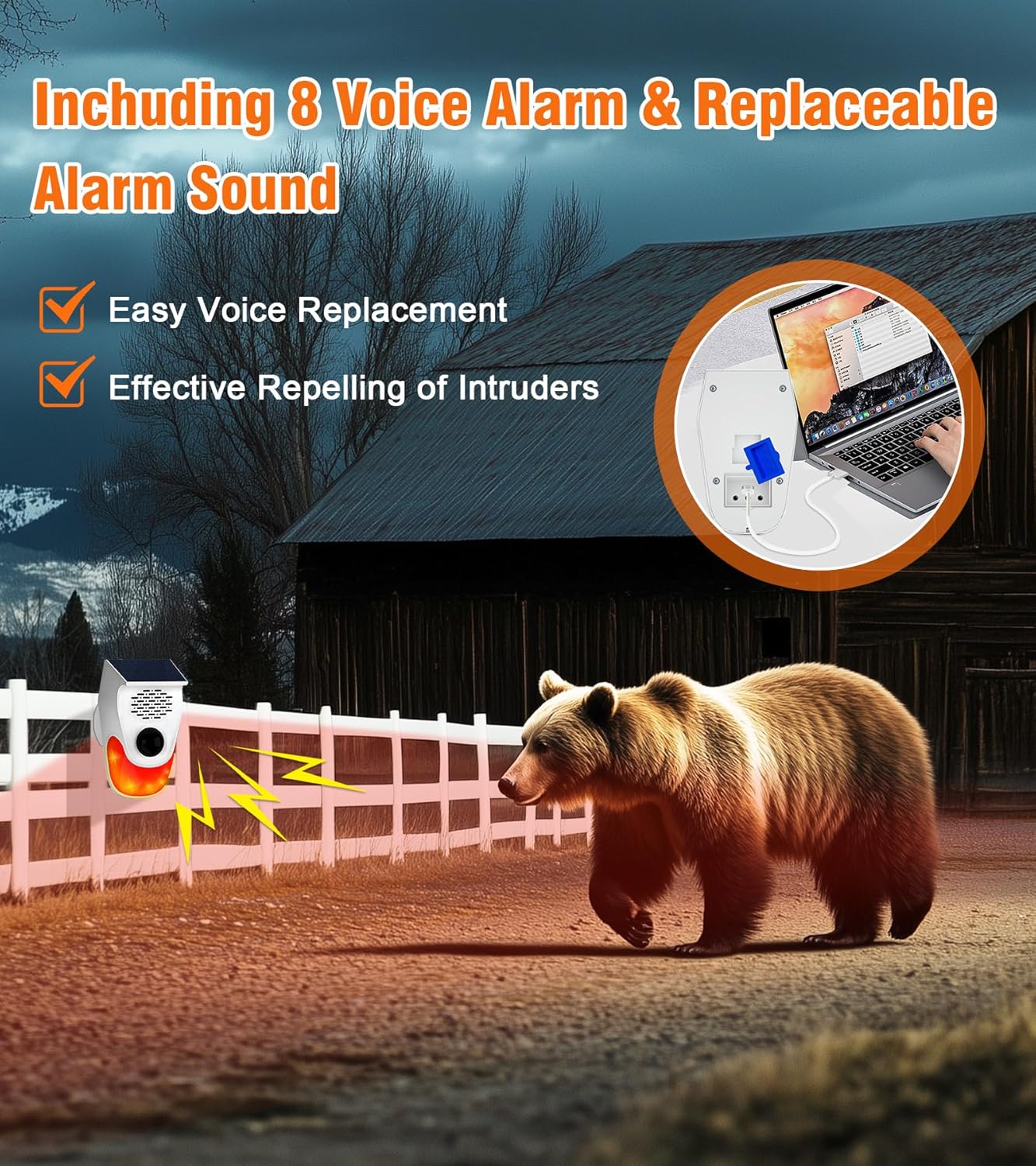 ChunHee Motion Sensor Alarm with battery capacity and charging methods