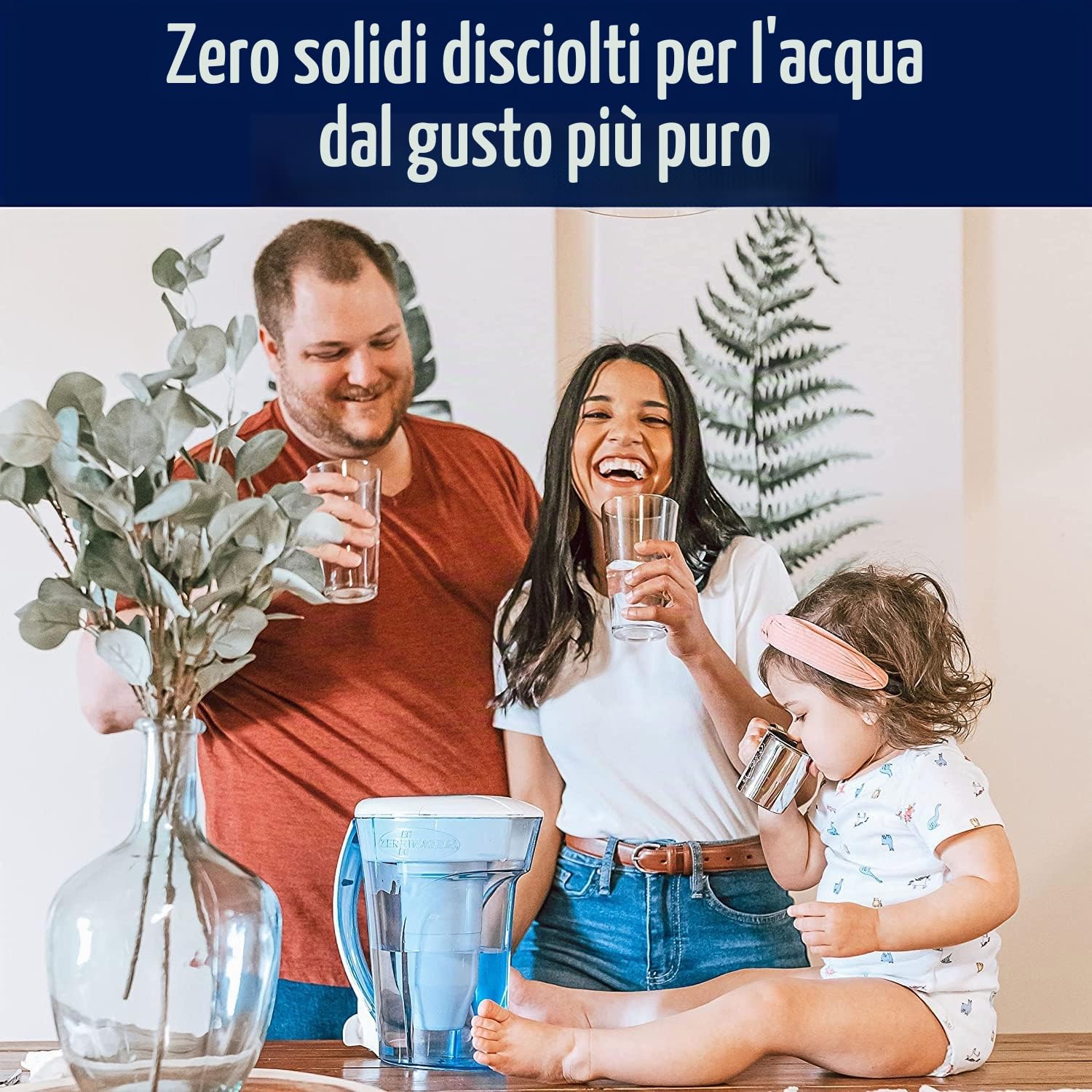 ZeroWater KC54962 - Distributore d'acqua da 30 tazze con filtro avanzato a 5 stadi + misuratore di qualità dell'acqua, 7,1 litri