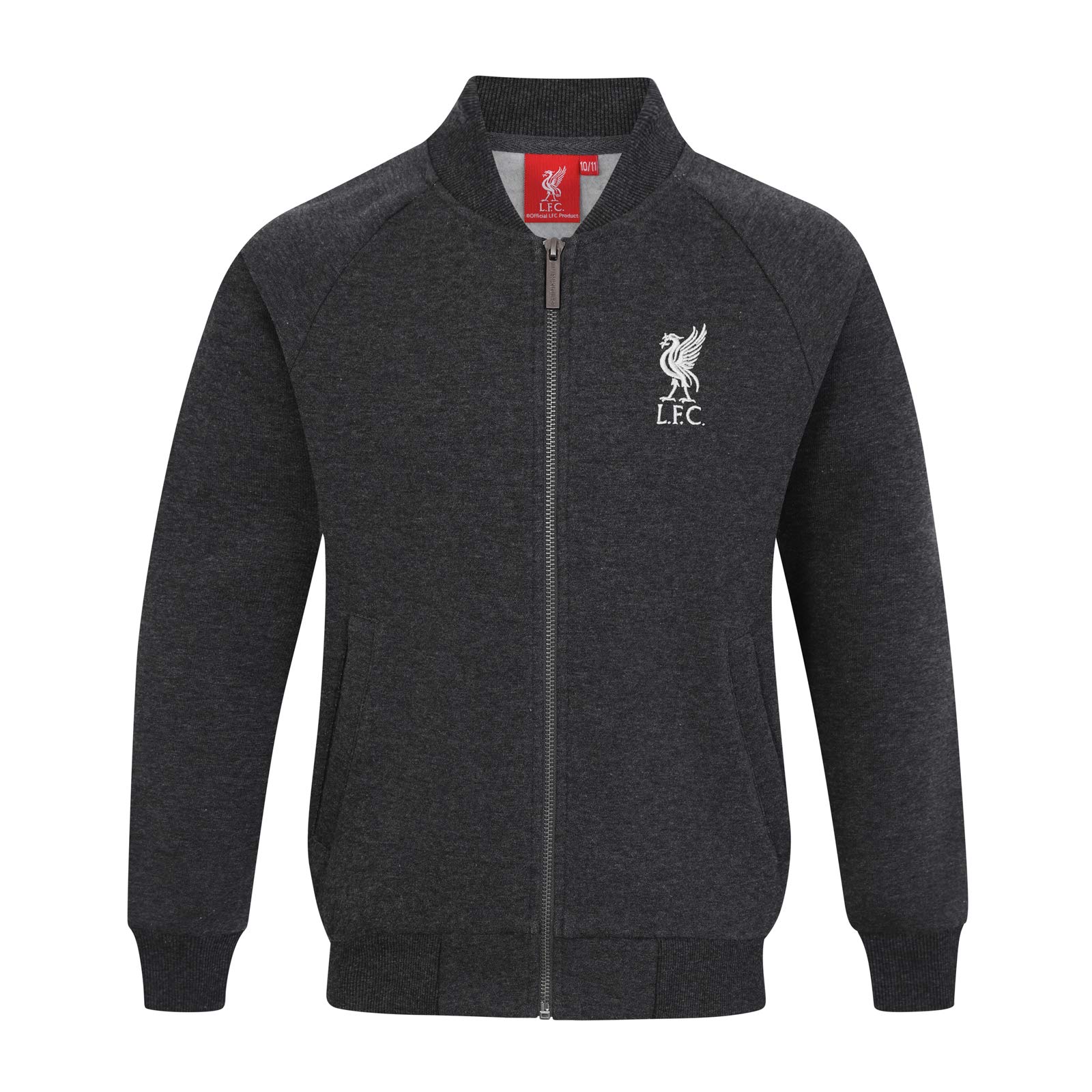 Liverpool FC Official Gift Boys Retro Varsity Baseball Jacket Charcoal 2-3 Years