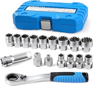 17-Piece Metric Pass Through Socket Set 10-24 mm