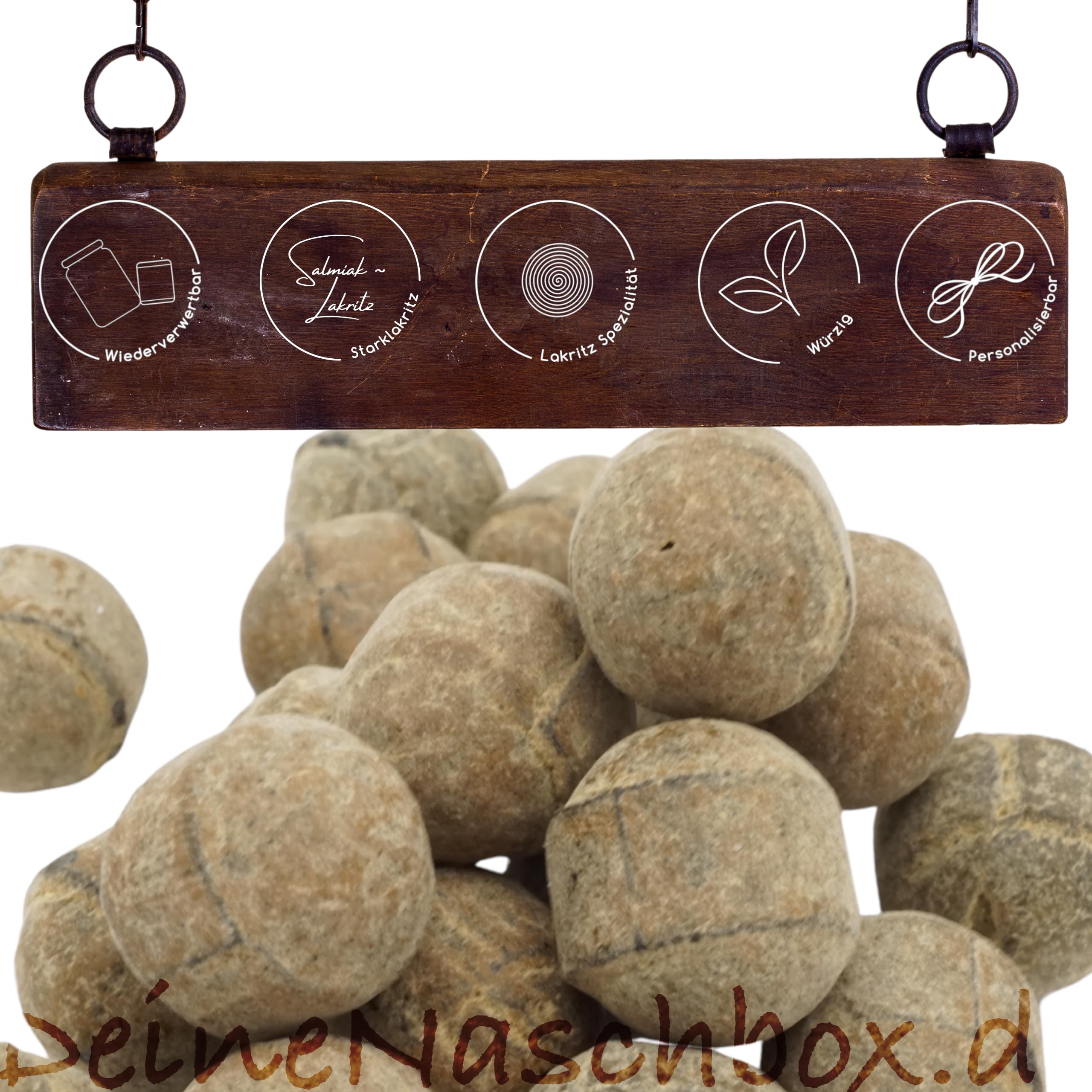 Deine Naschbox | Harte Salmiak Lakritz Hagel Körner | 3kg Mega Pot | XXL Großpackung - Starklakritz Bonbon Bällchen mit Salmiakpulver