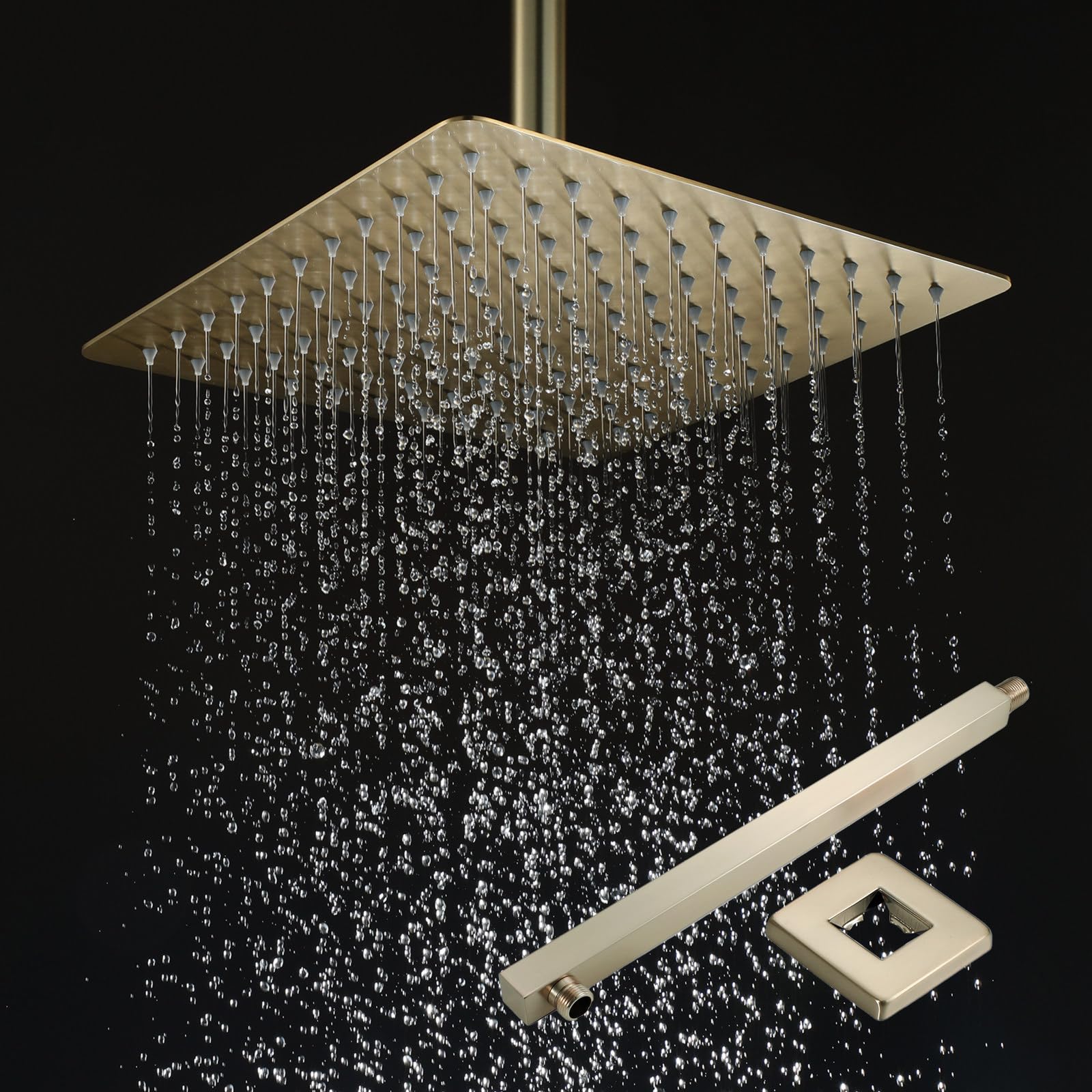 Rociador Ducha Efecto Lluvia con Filtro Antical, Alcachofa de Ducha Grande con Filtro Antical, Acero Inoxidable 304, 360° Giro, Conexión G1/2