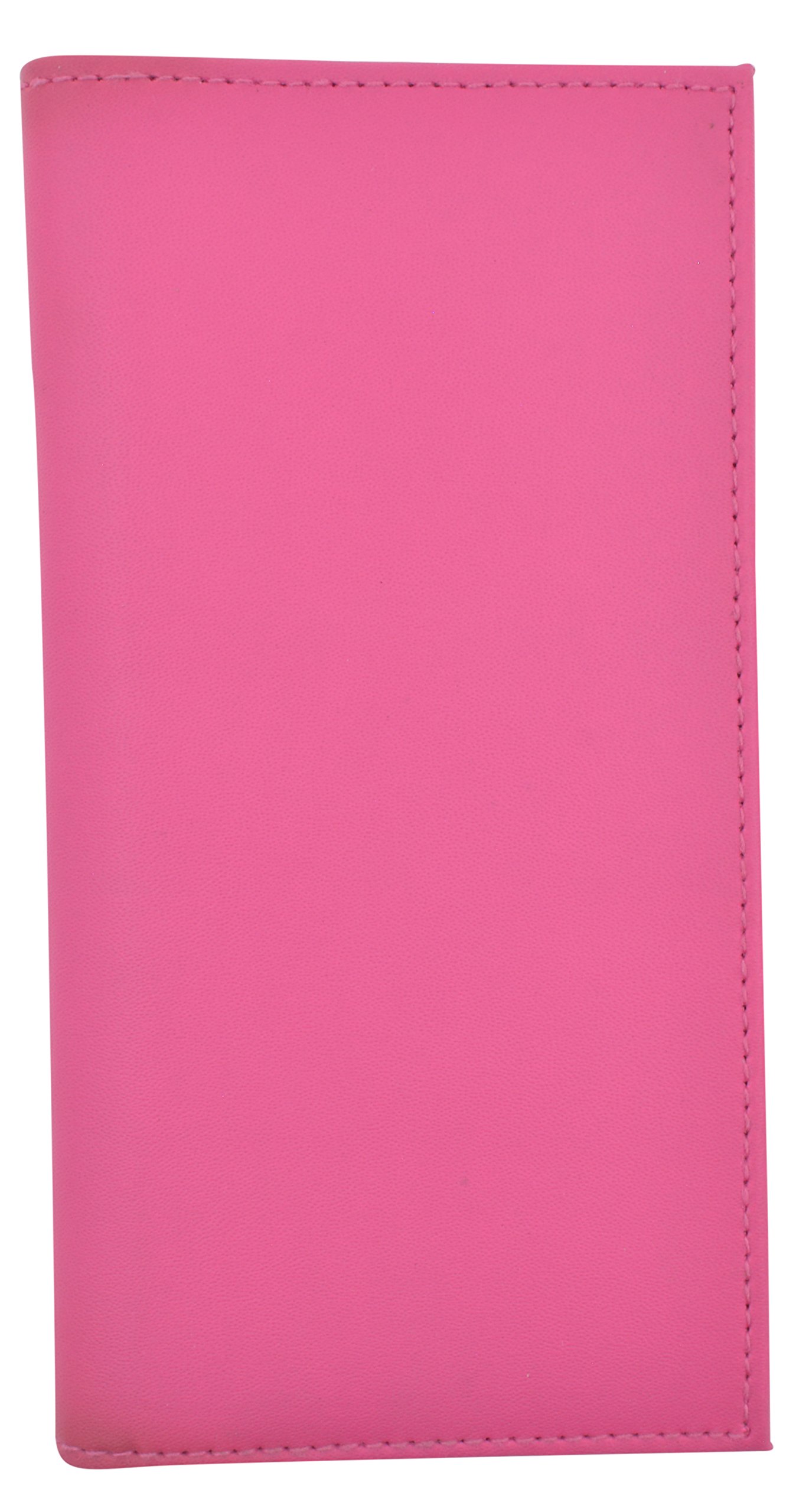 Fundas para chequera de piel sintética rosadas tamaño M portatalonarios clásicos 6