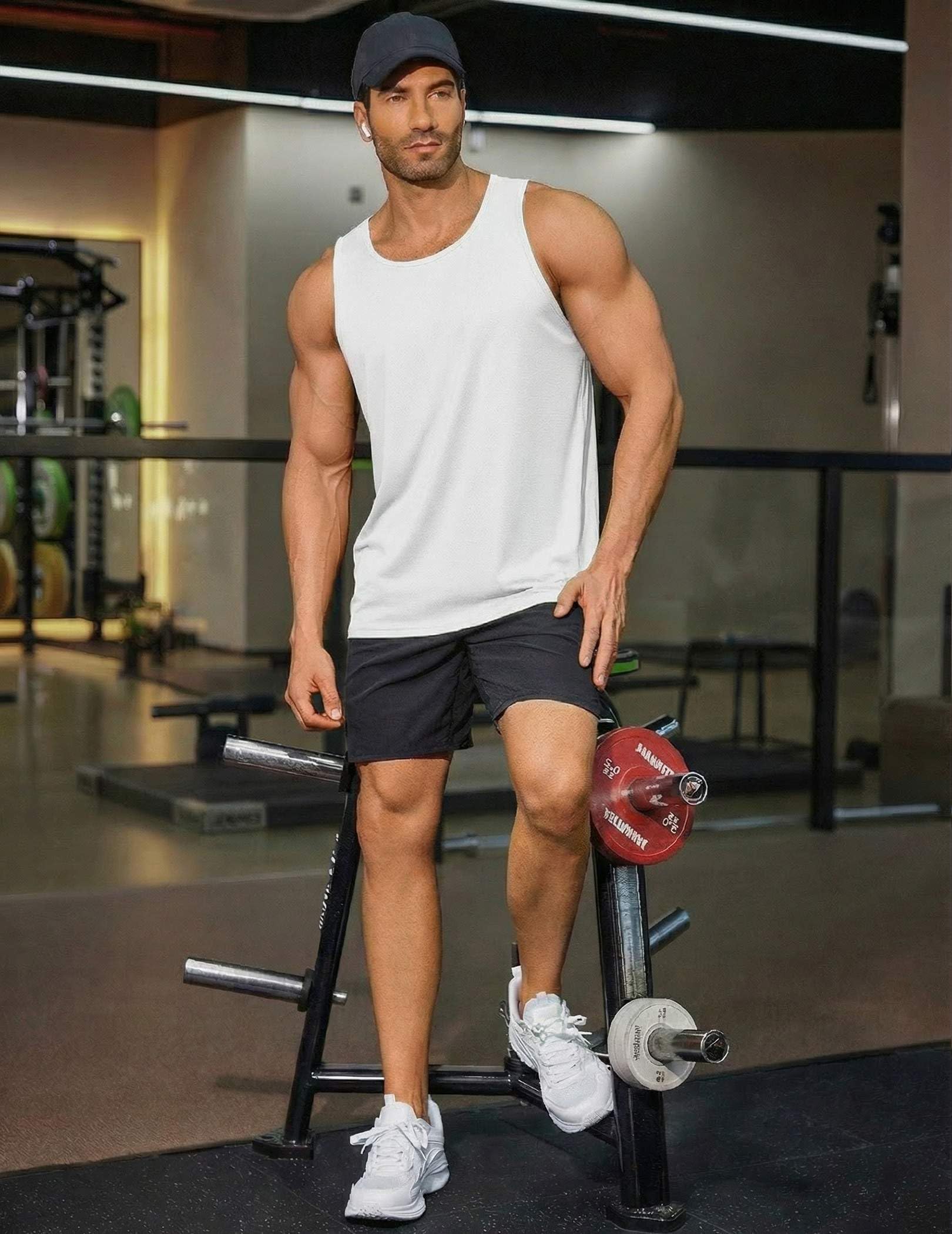 PINSPARK Camiseta Sin Mangas para Hombre Deportiva Transpirable Protección Solar UV UPF 50+ Secado Rápido para Gimnasio Running Uso Casual Y Alto Rendimiento Verano