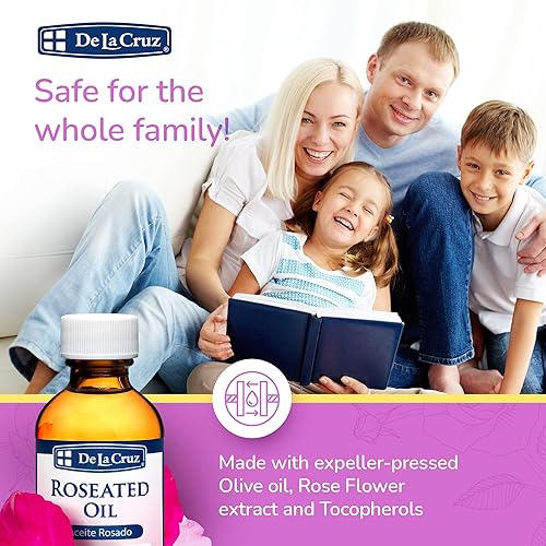Miniatura 5 de De La Cruz Aceite de rosa  Mezcla natural de suavizante de cera de oído con extracto de flor de rosa  Ayuda para la cera del oído  Hecho en los