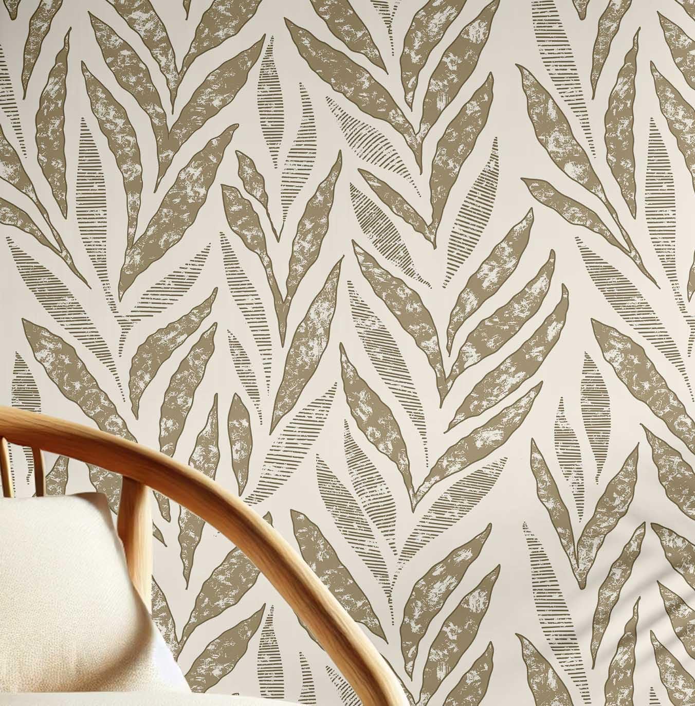 Papier peint décoratif abstrait feuille de bananier vinyle haut de gamme