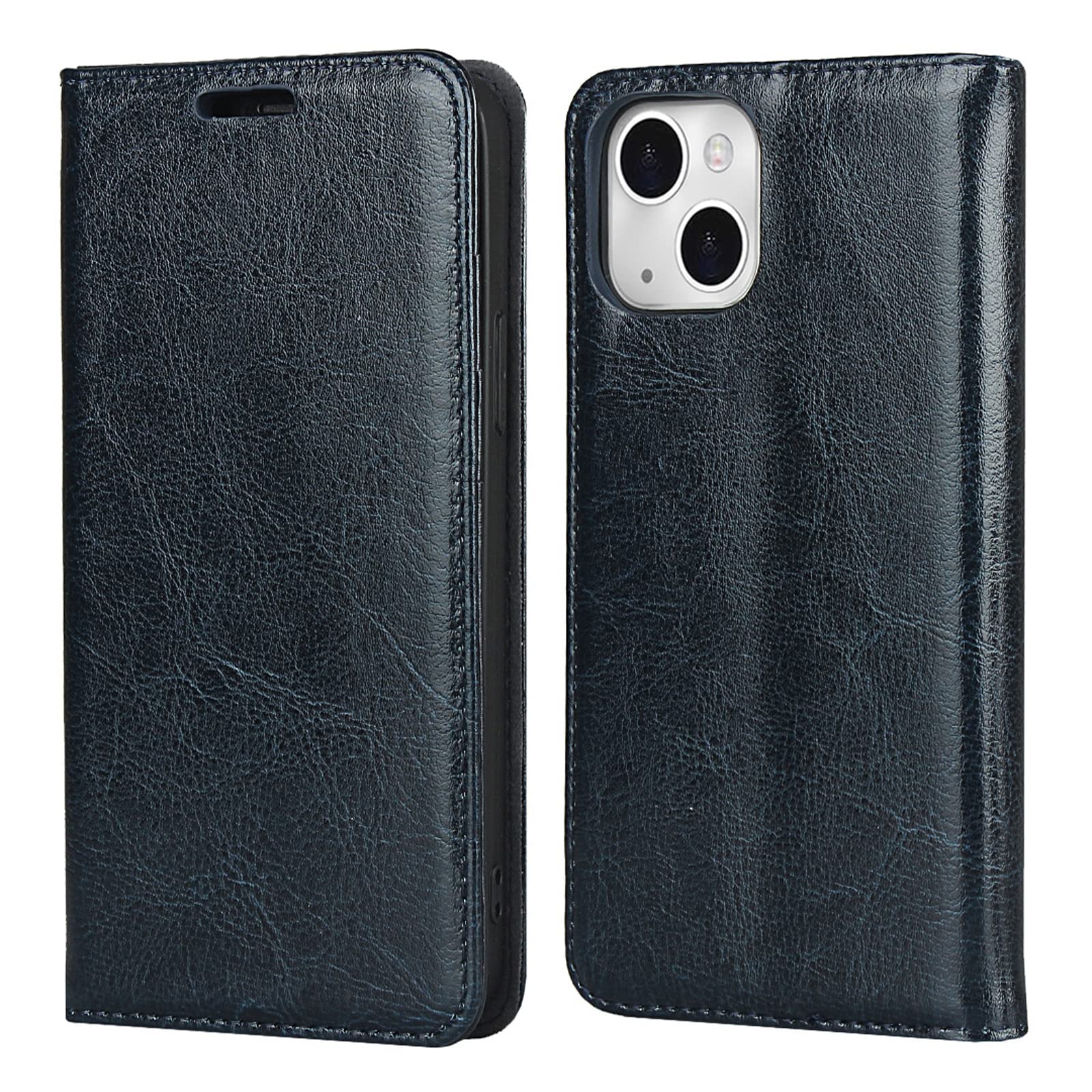 LTL Hülle Für iPhone 13 Mini/13/13 Pro/13 Pro Max,Stoßfeste Klapphülle Flip Wallet Tasche Case Mit Ständer Und Kartenfächer/Magnetverschluss,Blau,13 Pro 6.1"