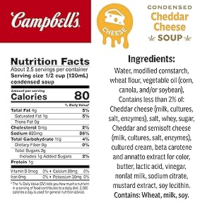 Campbell's Condensed Cheddar Cheese Soup, 10.5 oz Can