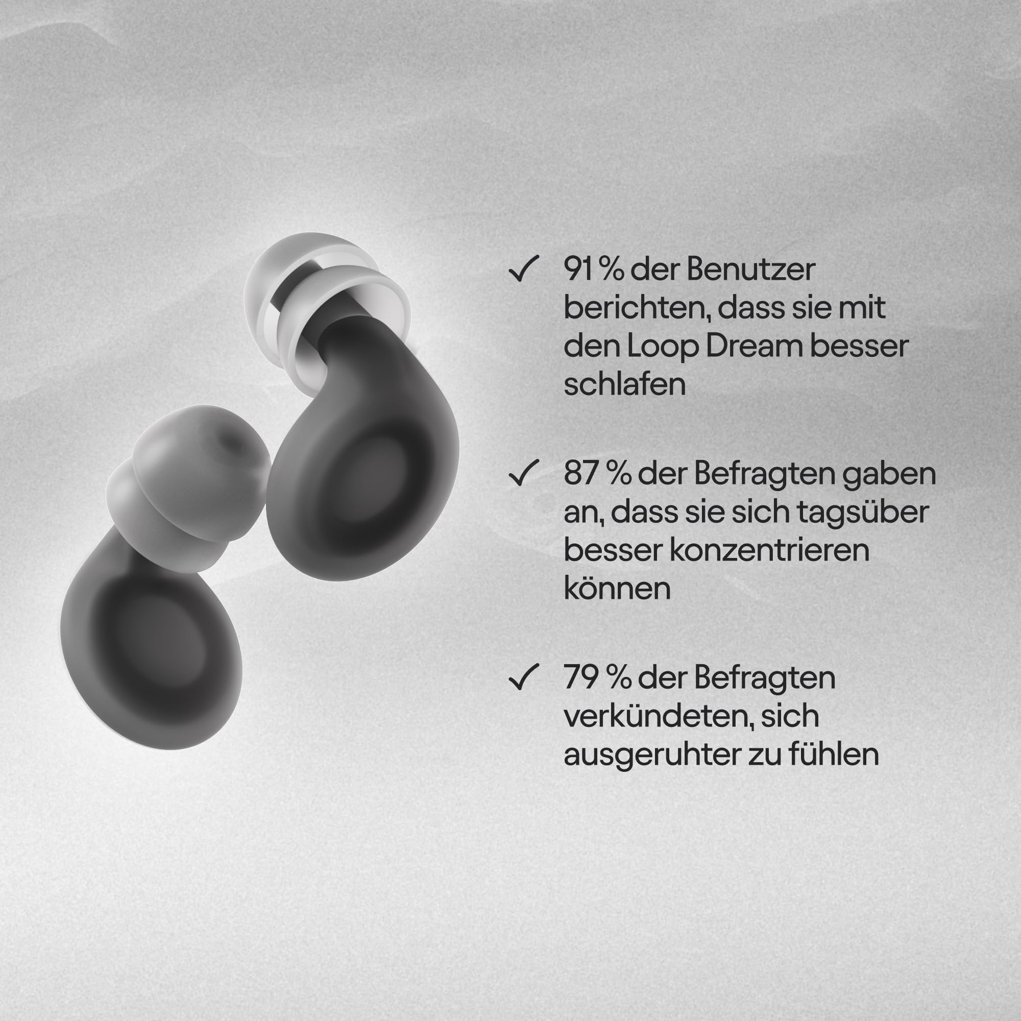 Loop Dream Schlafohrstöpsel – Ohrstöpsel aus Silikon/Memory Foam für Komfort beim Schlafen | Bequeme Ohrstöpsel, um Schnarchgeräusche auszublenden | Flexible Passform | 27 dB (SNR) Geräuschreduzierung