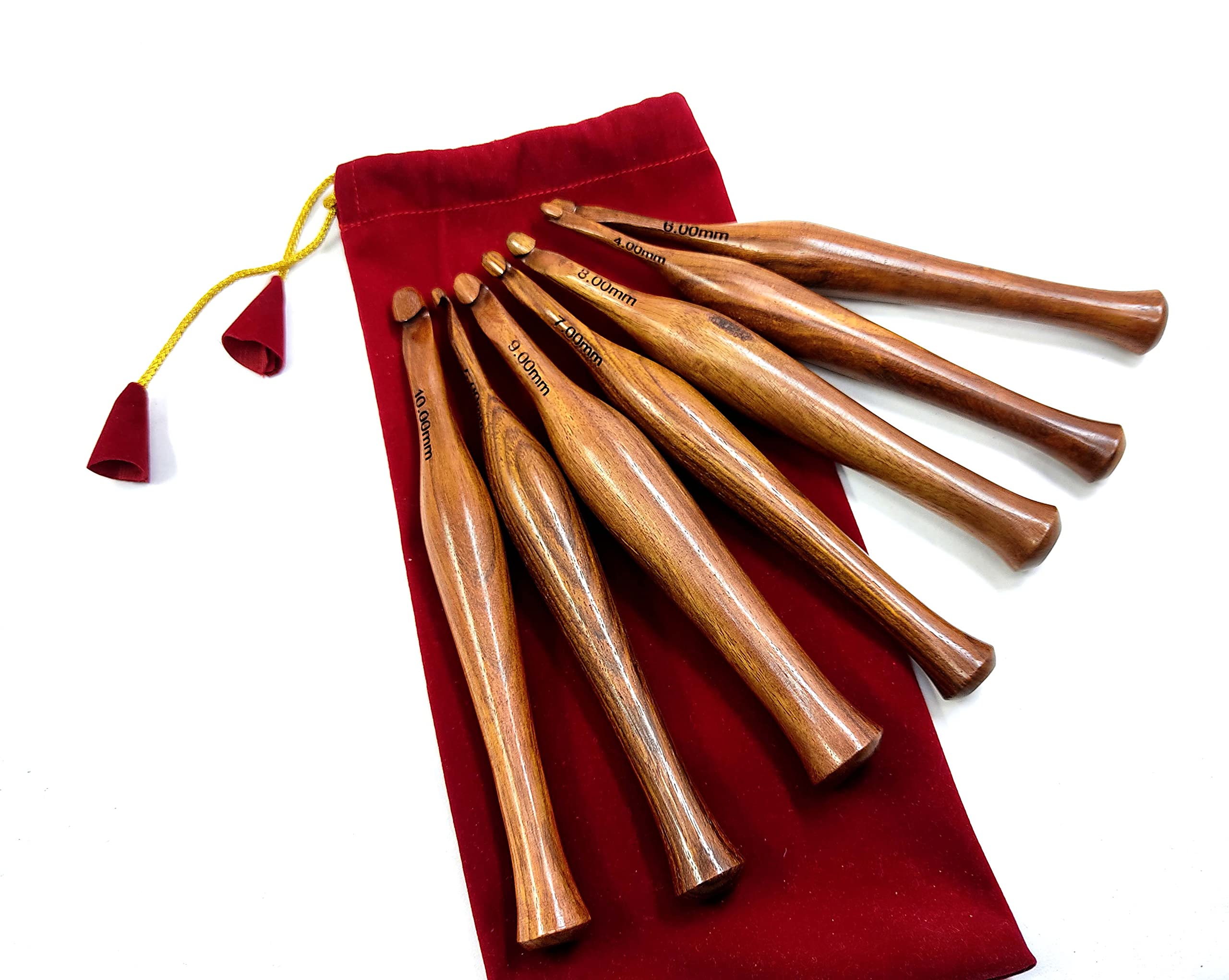 AF Luxury HANDICRAFTS - Uncinetto realizzato a mano per lavorare a maglia in lana, design unico, confortevole e confortevole uncinetto, in legno di bambù, per lavori a maglia