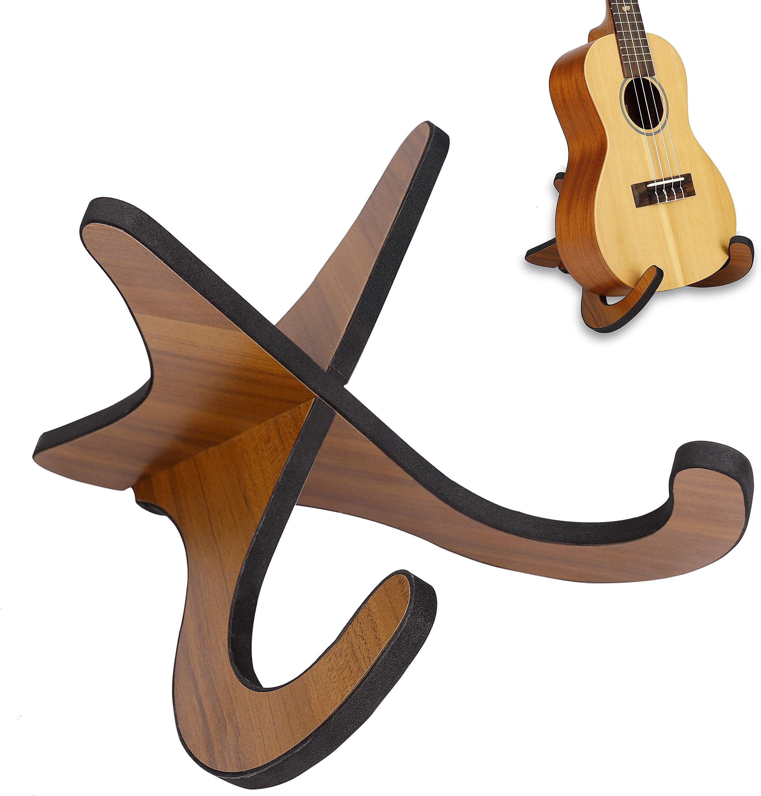 Support Mural En Bois Massif Pour Guitare, Ukulélé Ou Violon - Pied Suspendu Design - Hauteur 103 Cm (Guitare)