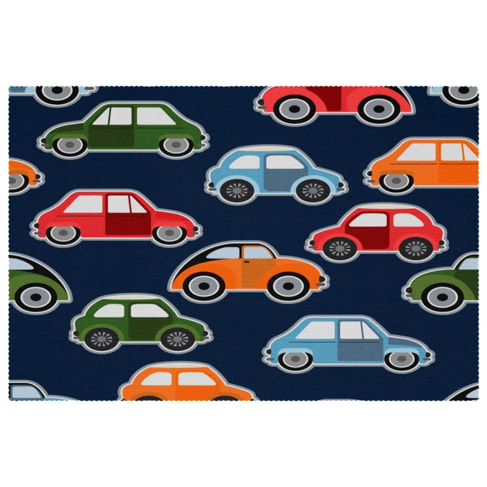 Set de table antidérapant motif voiture de dessin animé 30x45