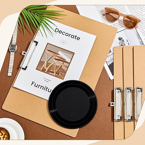 Miniatura 4 de Portapapeles de madera de 11 x 17 pulgadas con clip de perfil bajo, portapapeles de paisaje, portapapeles horizontal, libro de contabilidad marrón