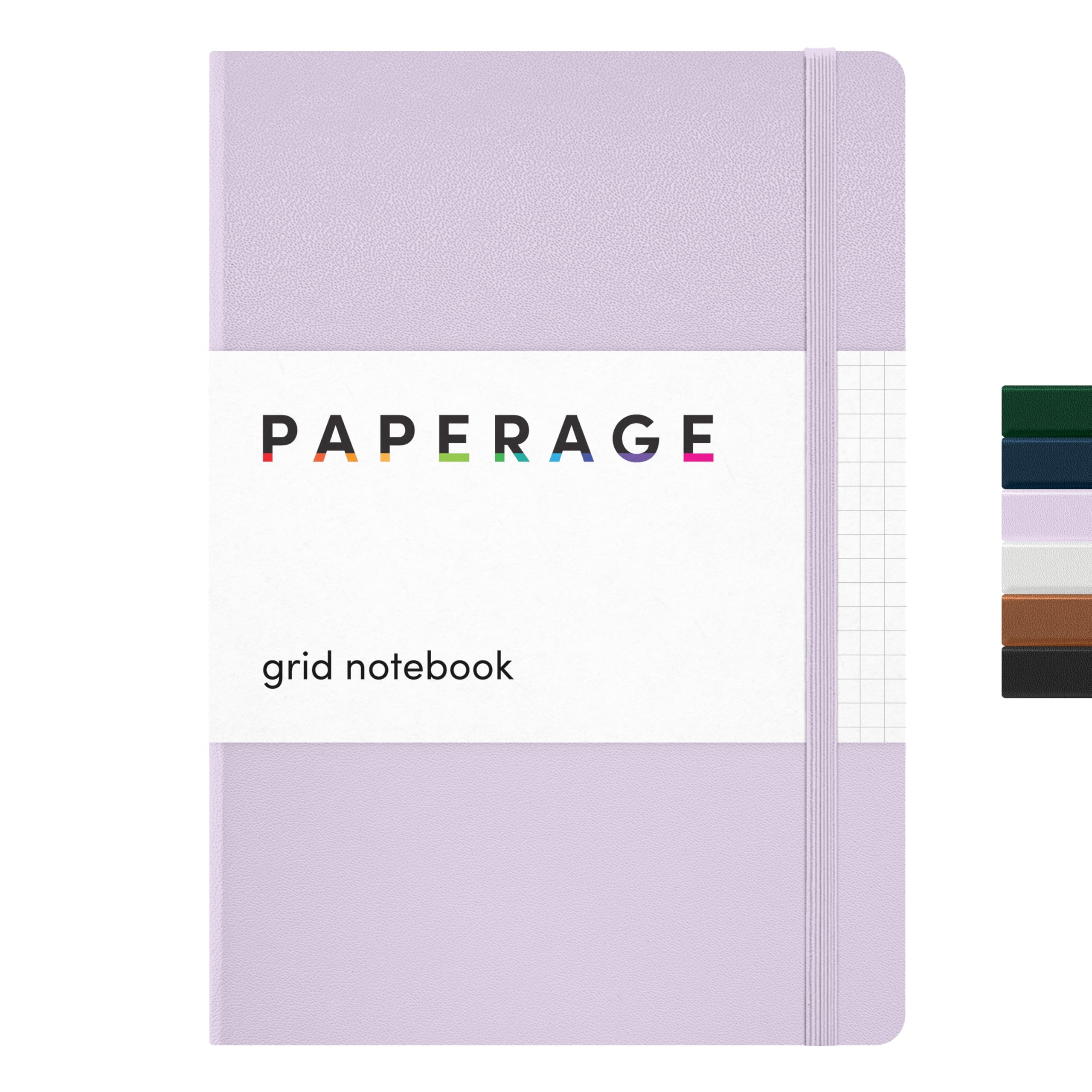 PAPERAGE Grid Paper Journal Notebook (Lavender), 5.6 x 8 in | 160 Pages, 100 GSM Thick Paper - main product image