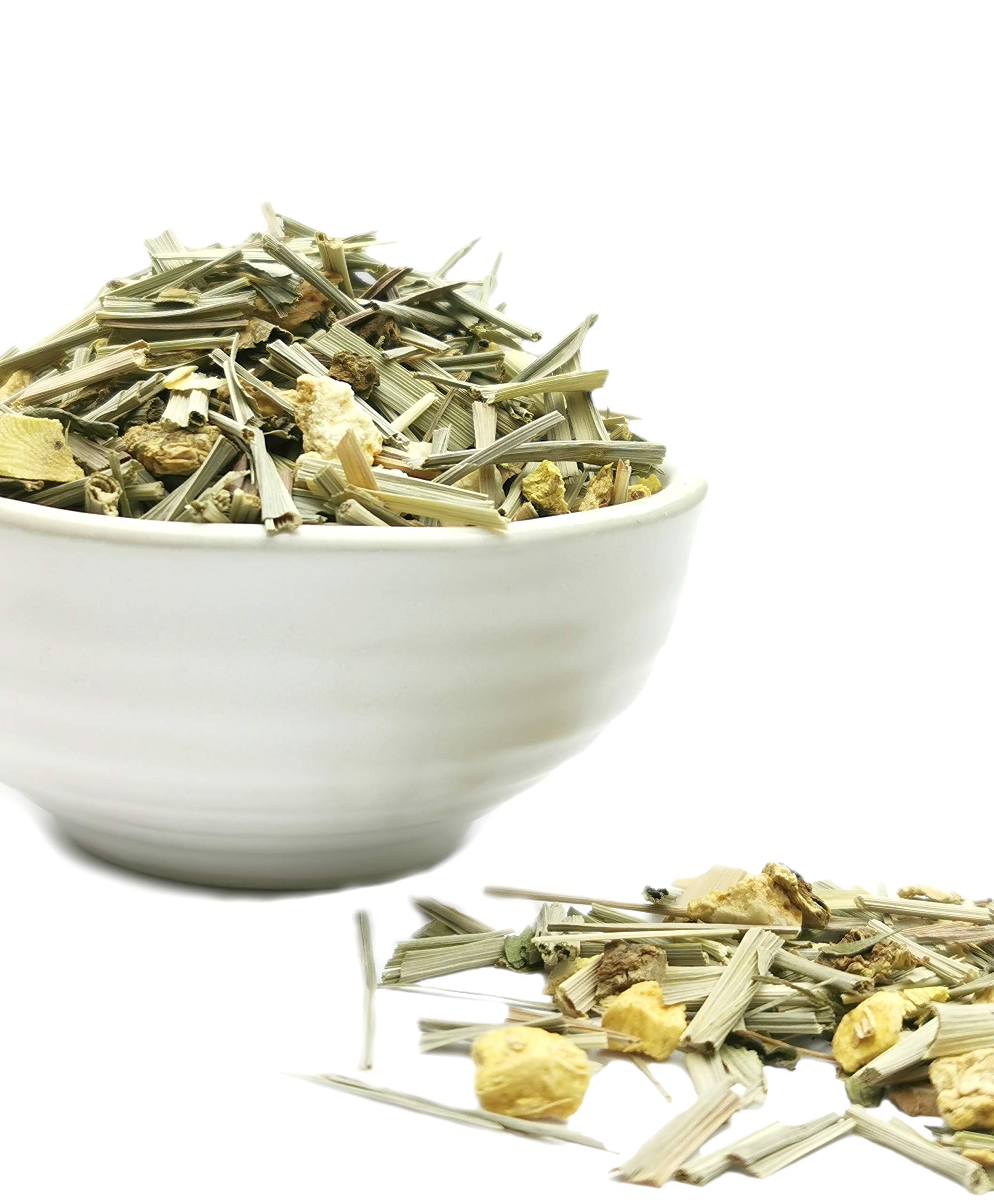 TeaClub Ayurvedischer Kräutertee Lose 500g – Ingwer Zitronengras Herbal Tea | Koffeinfreier Ayurveda-Tee, Ingwer, Zitronengras & Süßholzwurzel, natürliche Süße, Süßholzwurzel Tee Mischung glutenfrei