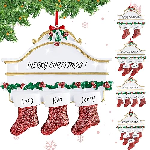 Personalized Family Christmas Ornaments 2025,Custom Christmas Ornament with Name Stockings,