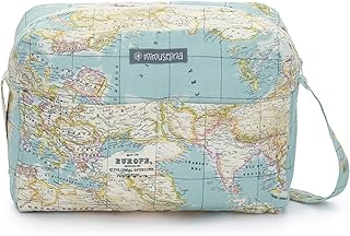Handtasche Reisetasche Mutterschafts-Tasche für Koffer Krankenhaus und für den Kinderwagen des by mimuselina Weltkarte