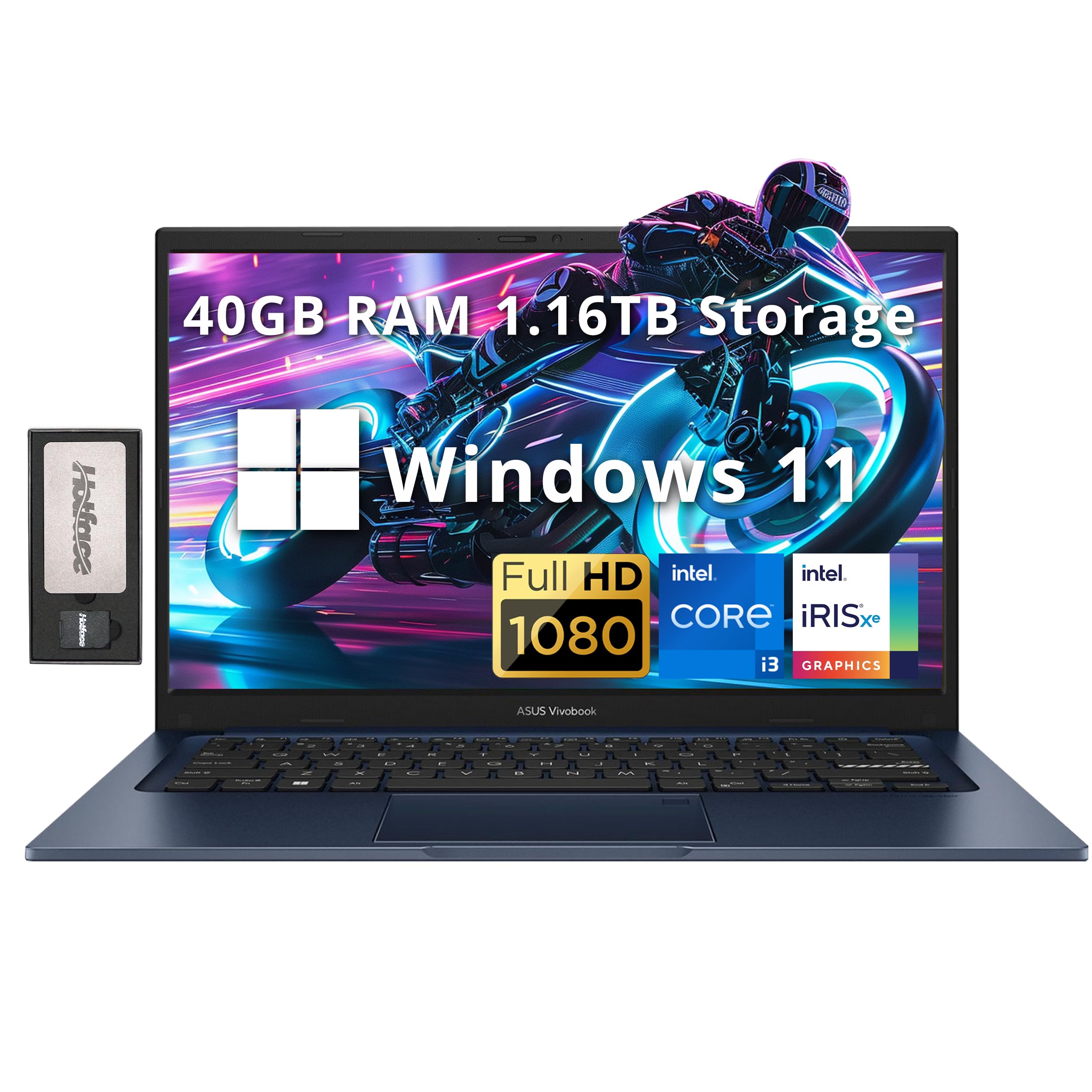 Il mio output è:

asus vivobook 14 laptop con display fhd anti-glare e processore intel i3-1215u, dotato di 40gb ram e 1.16tb di spazio di memoria, comprensiva di scheda grafica intel iris xe e webcam