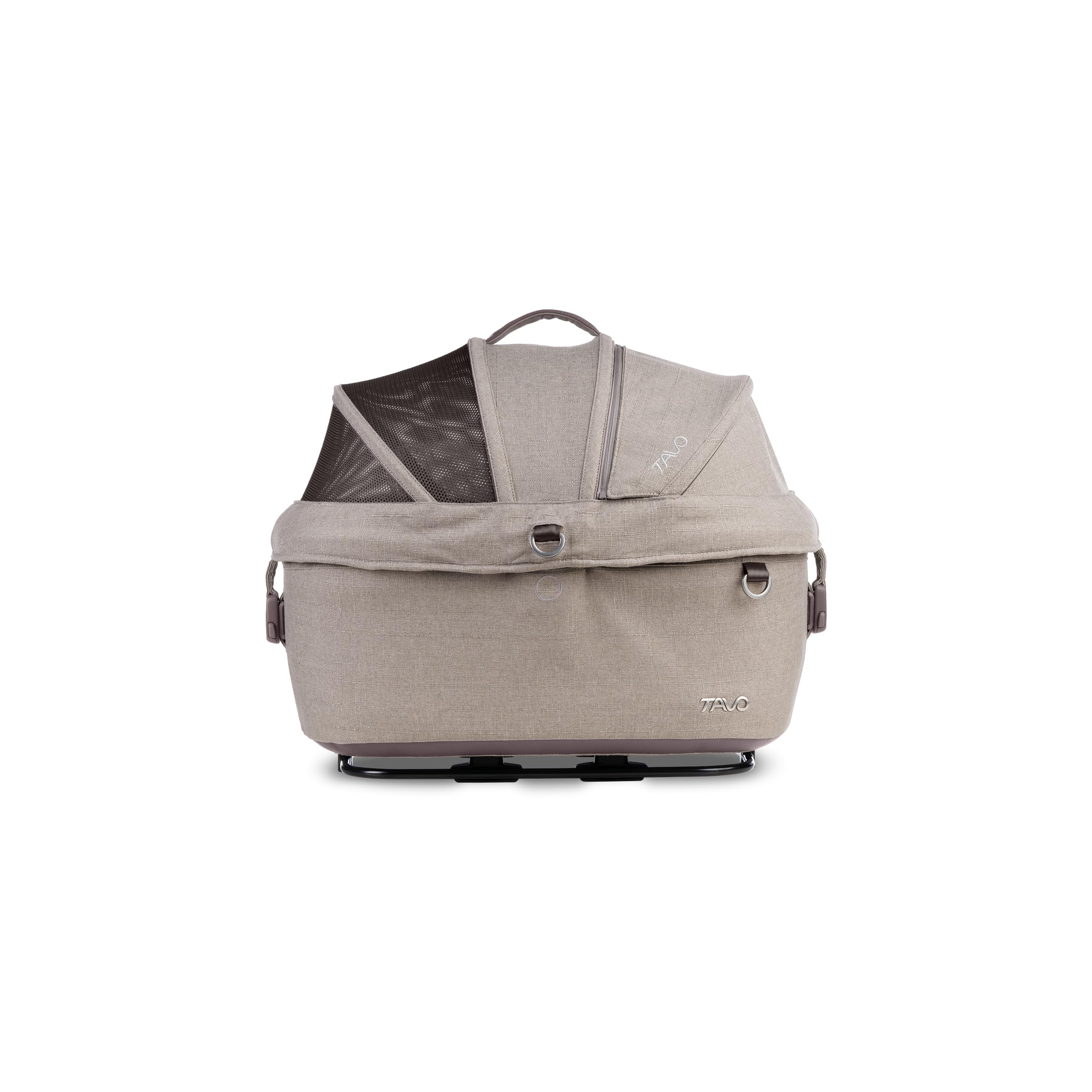 Tavo Maeve 5X Haustier-Schutzsystem – Premium Crash-getesteter Hunde-Autositz & Transportbox – 3-in-1 Sicherheitssystem mit ISOFIX-Basis – Buggy-kompatibel (Fawn)