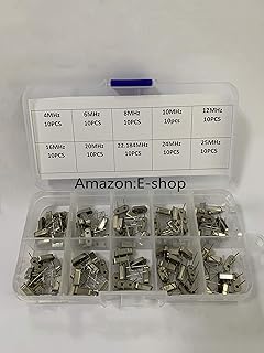 E-shop 100 Pcs 10 Value DIP Quartz Crystal Oscillator 4M,6M,8M,10M,12M,16M,20M,22.1184M,24M,25M Crystal Resonators Oscillator Assortment Kit