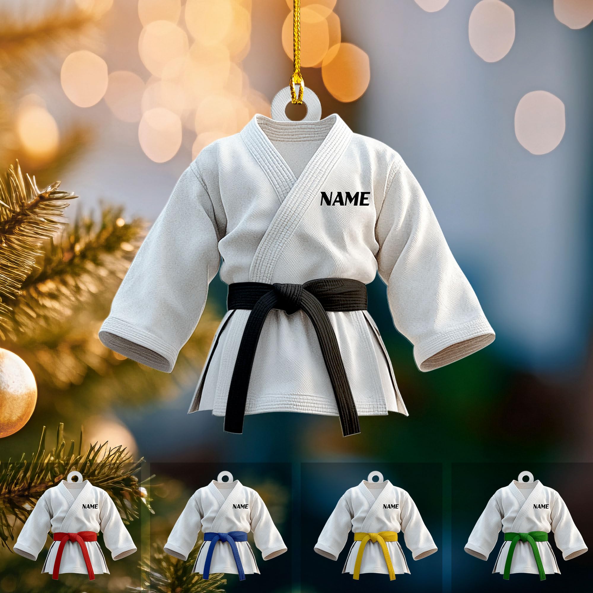 Artparel Personalized Karate Ornament - Karate Uniform Gifts for Lovers Gift Christmas Ornament 2025 - Taekwondo & Jiu Jitsu Gift (KRT14)