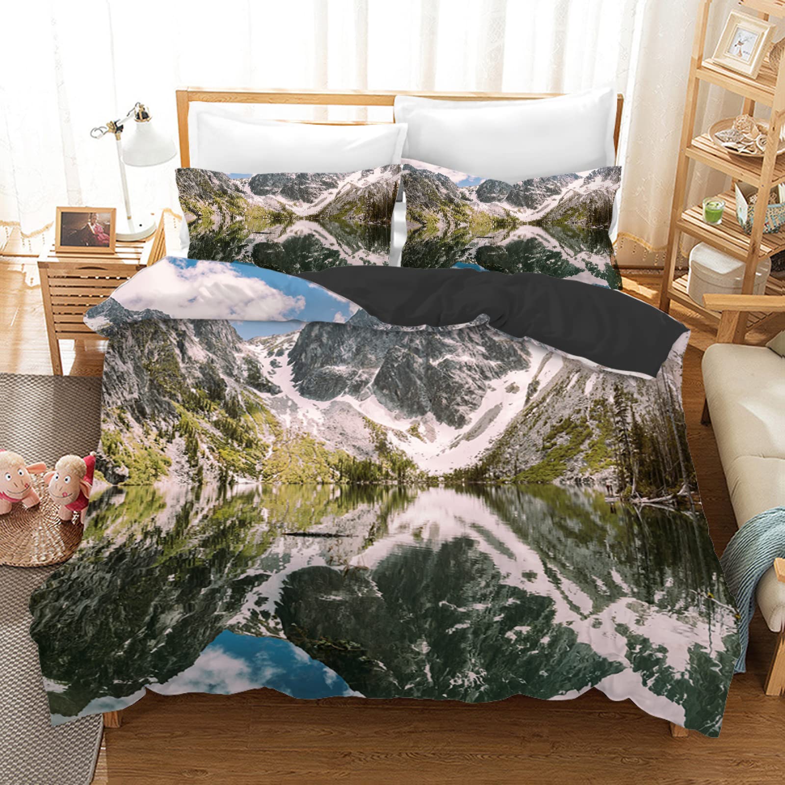Housse de couette 140x200 grise en microfibre pour lit enfant et ado