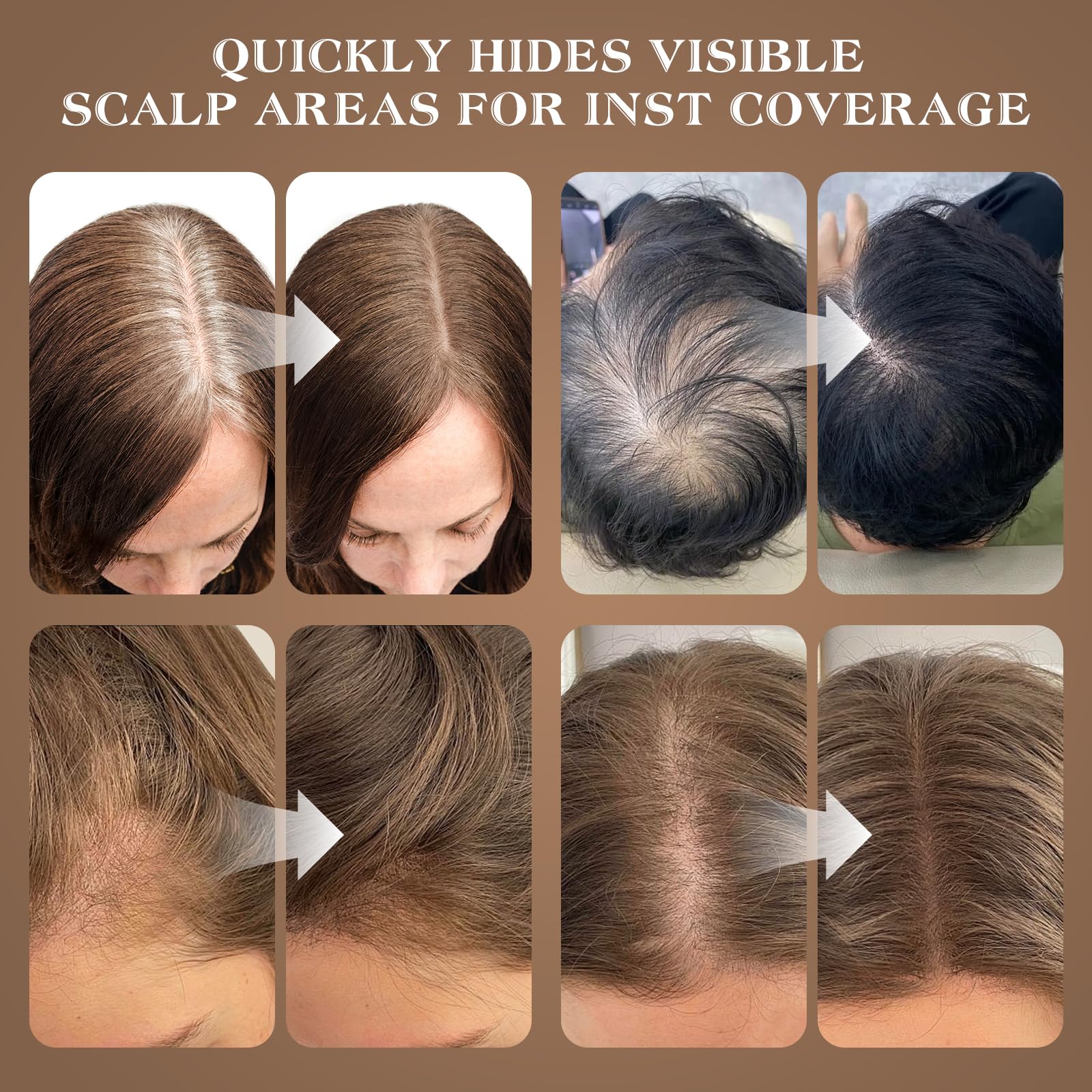 Yargkos Invisible Roots Powder, Women Waterproof Concealer for Hair Thickening Instant Effect Hairline Powder - Image 3