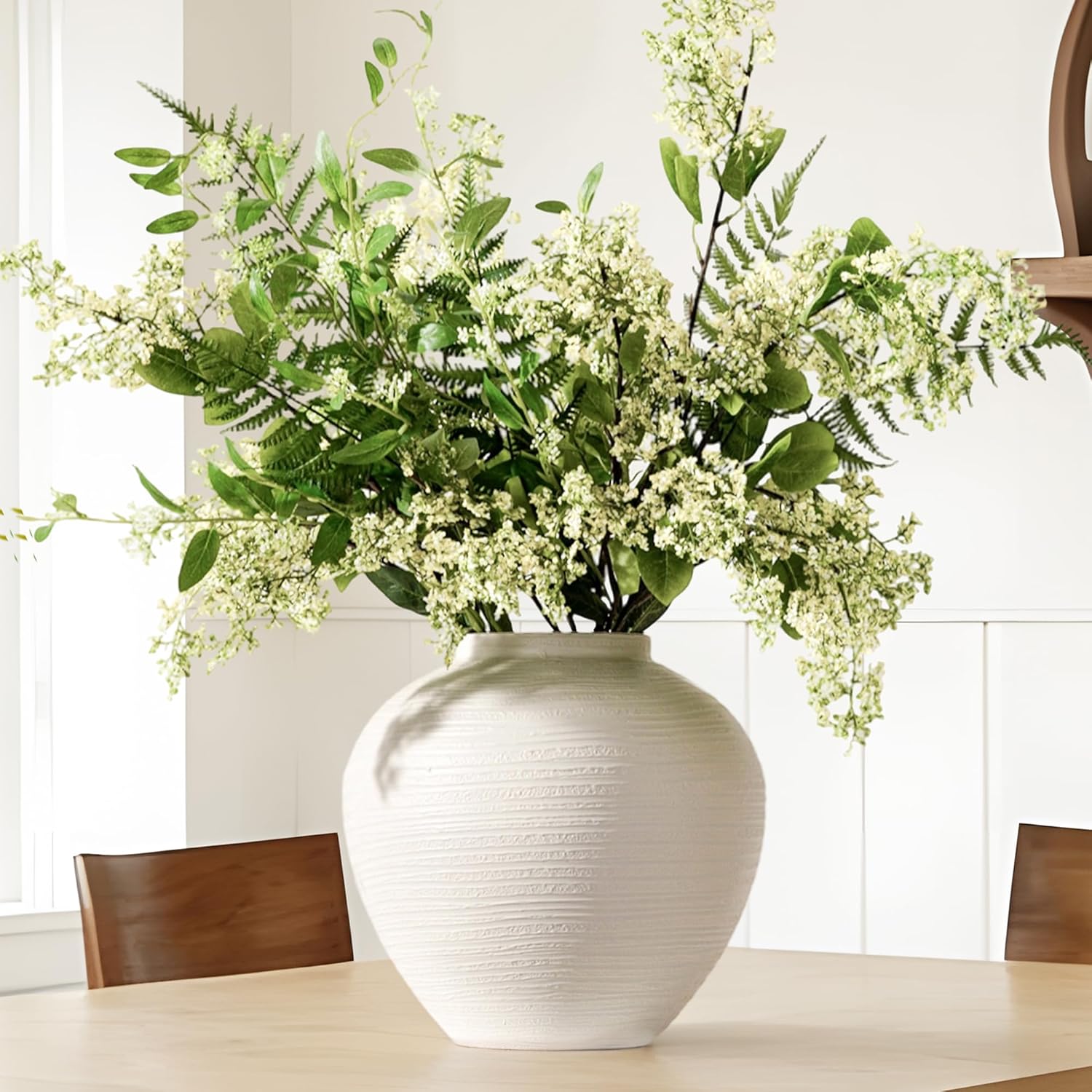 Vanselia Large Flower Vase Home Decor - Tall Farmhouse Table Vases Rustic Living Room Kitchen Bedroom Centerpieces Decorations for House Office Coffee Desk Dining Floor Shelf Gifts (Metal 11" Rustic)