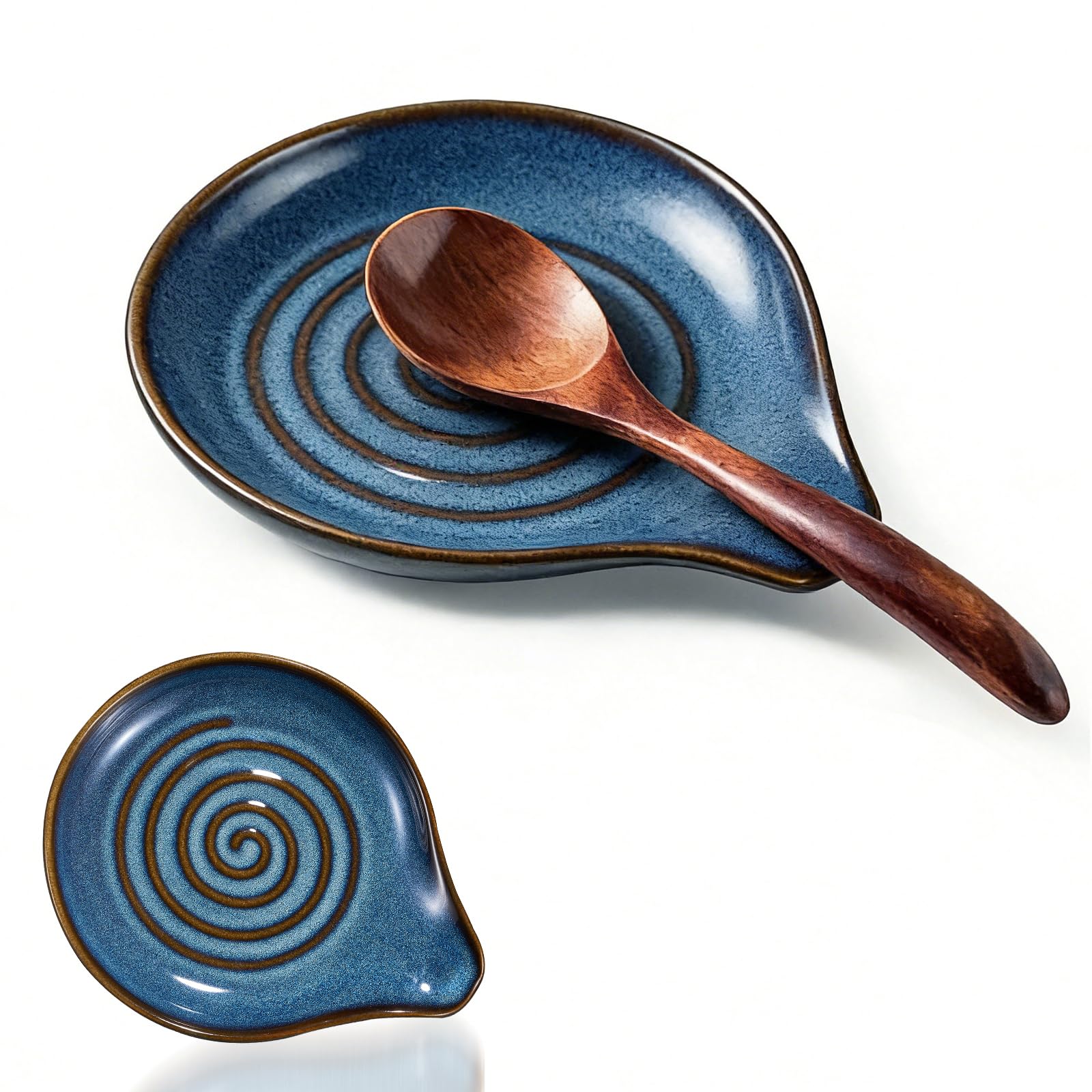 Nangua Ceramic Spoon Holder, 5-inch stovetop Spoon Rest, Heat-Resistant Kitchen Utensil Rack, Suitable for Holding Spoons, ladles, spatulas, Coffee Spoons, Tongs, and Other Kitchen Utensils