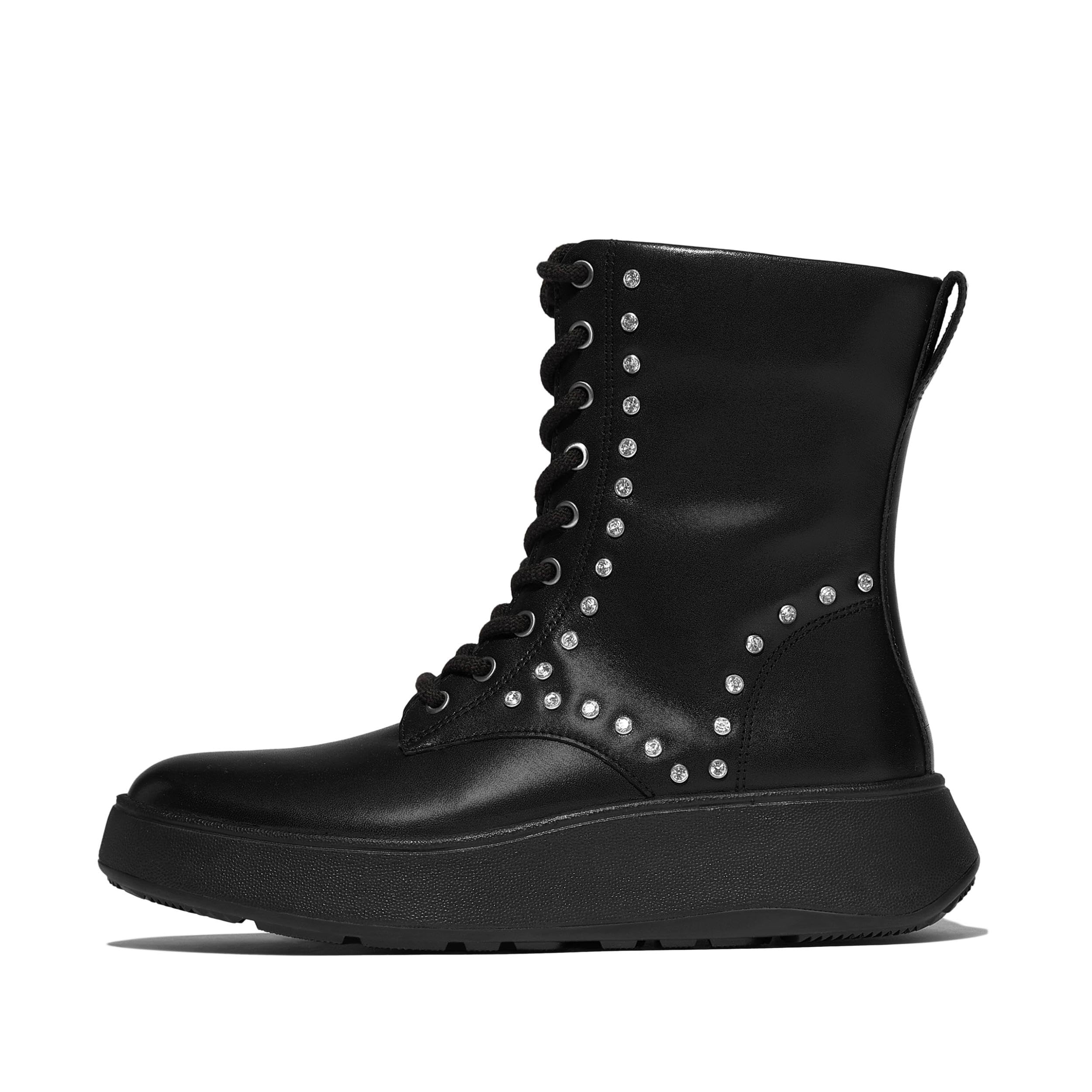 Fitflop F-Mode Gem-Trim Leather Lace-up Ankle Boots, Botas Cortas al Tobillo Mujer