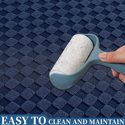 Miniatura 27 de ZNSAYOTX Fundas para Sofá Seccional, Fundas Elásticas de Jacquard con Parte Inferior Elástica para Sofá Seccional en Forma de L, Protector de Sofá