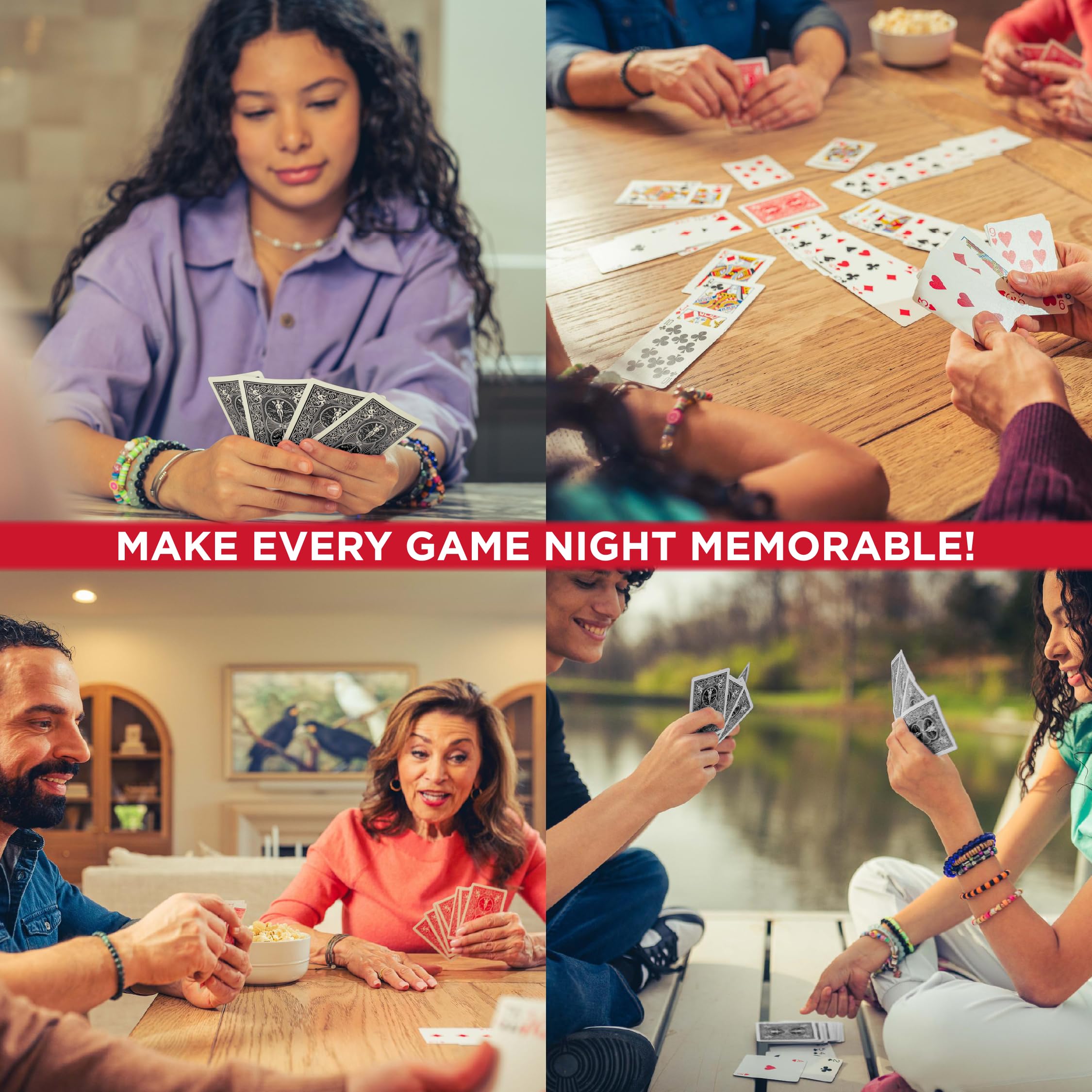 Bicycle Black Playing Cards, Standard Index Poker Size, Classic Deck of Cards for Poker, Blackjack, Family Game Night & Card Games, Fun for All Ages