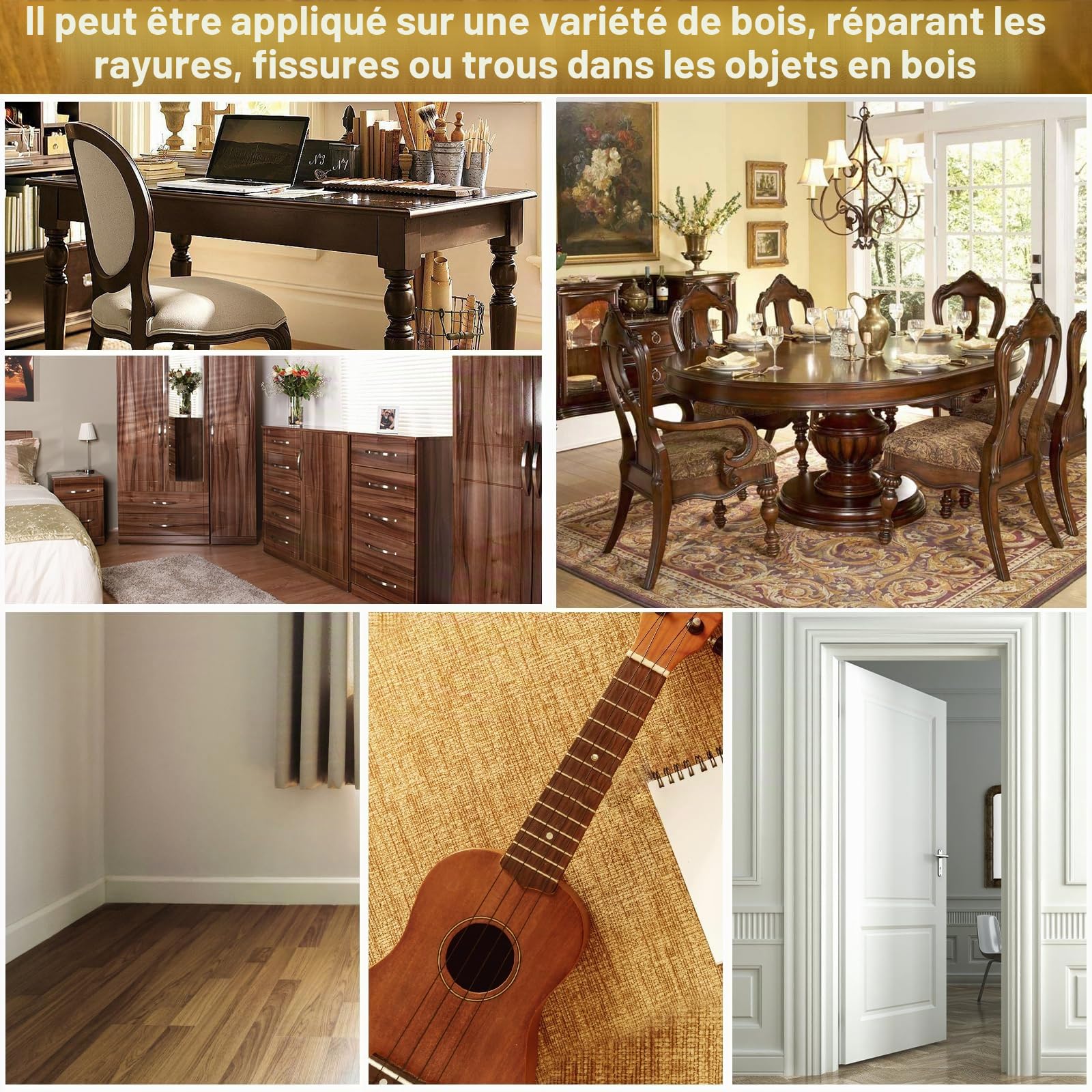 Kit de réparation de meubles 20 couleurs bâtons de cire douce pour taches rayures sols tables